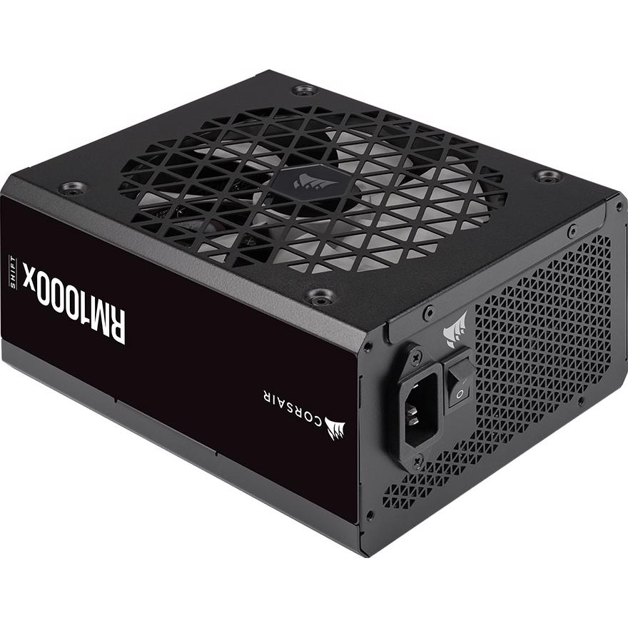 A large main feature product image of EX-DEMO Corsair RM1000x SHIFT - Side Cable 1000W Gold ATX Modular PSU