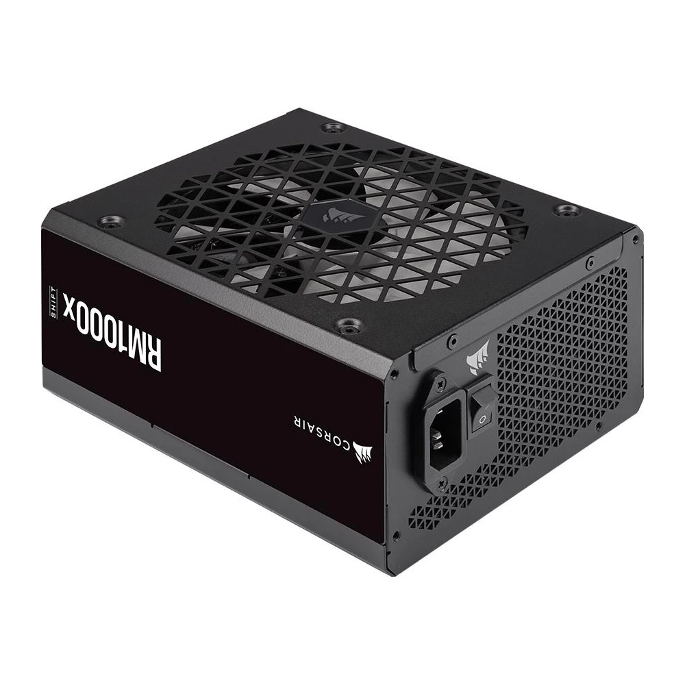A large main feature product image of EX-DEMO Corsair RM1000x SHIFT - Side Cable 1000W Gold ATX Modular PSU