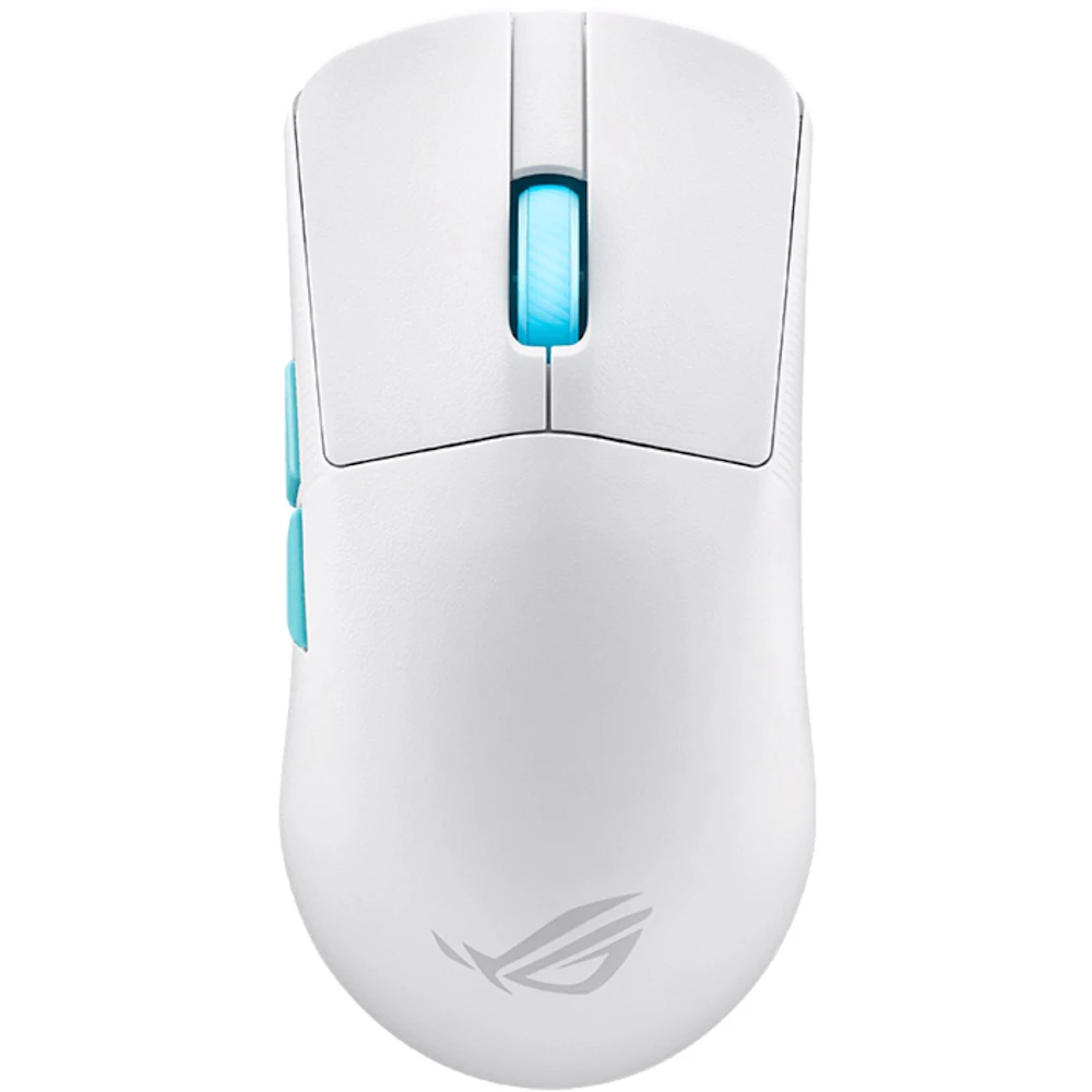 A large main feature product image of EX-DEMO ASUS ROG Harpe Ace Wireless Gaming Mouse - Aim Lab Edition - White