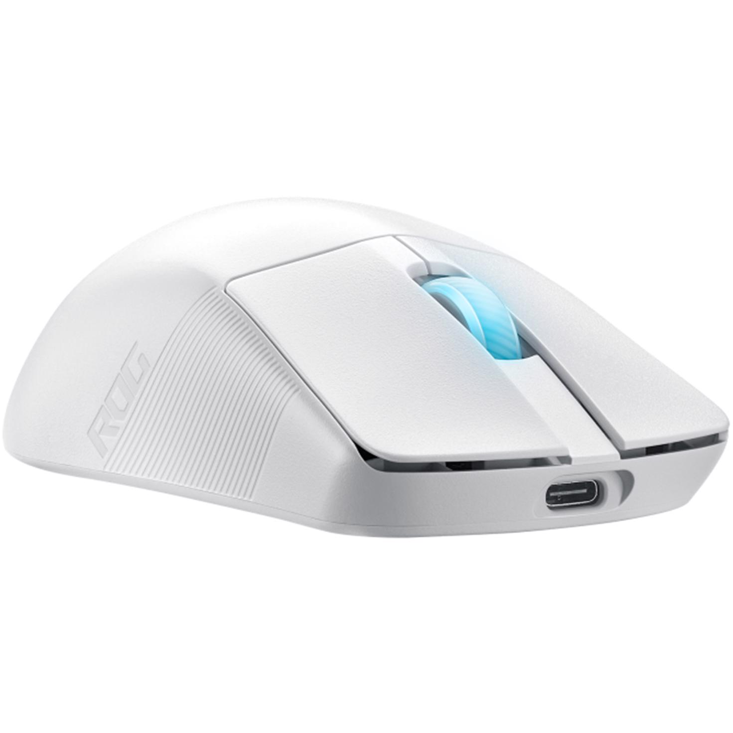 A large main feature product image of EX-DEMO ASUS ROG Harpe Ace Wireless Gaming Mouse - Aim Lab Edition - White