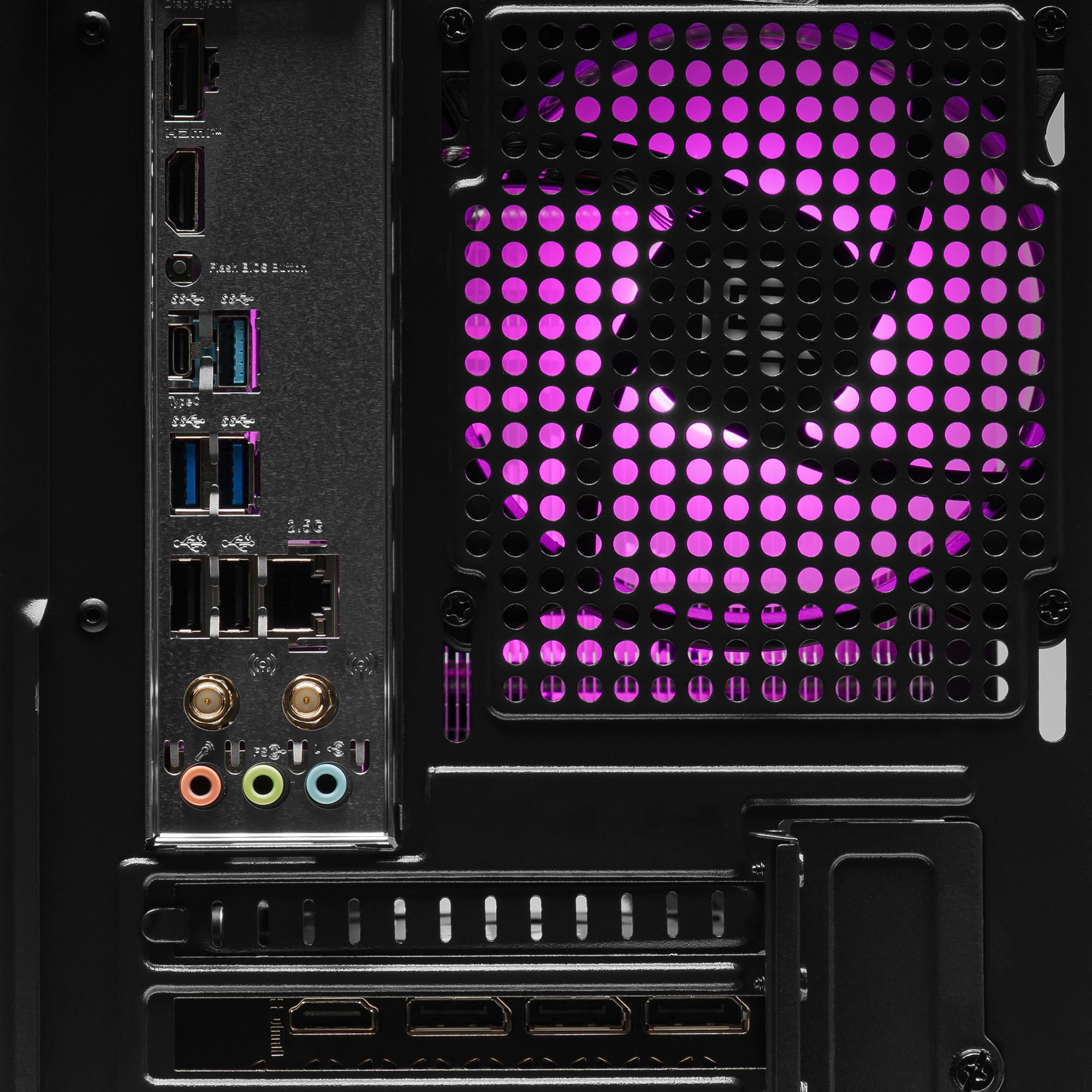 A large main feature product image of PLE Flow RTX 5060 Prebuilt Ready To Go Gaming PC