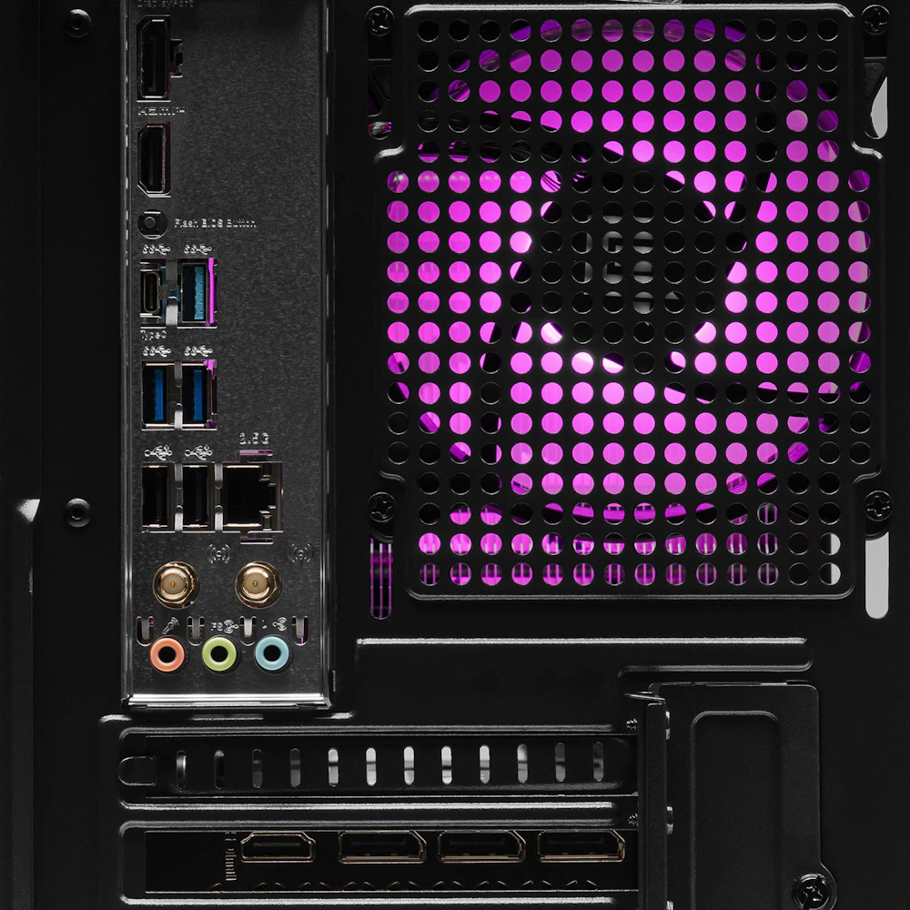 A large main feature product image of PLE Flow RTX 5060 Prebuilt Ready To Go Gaming PC