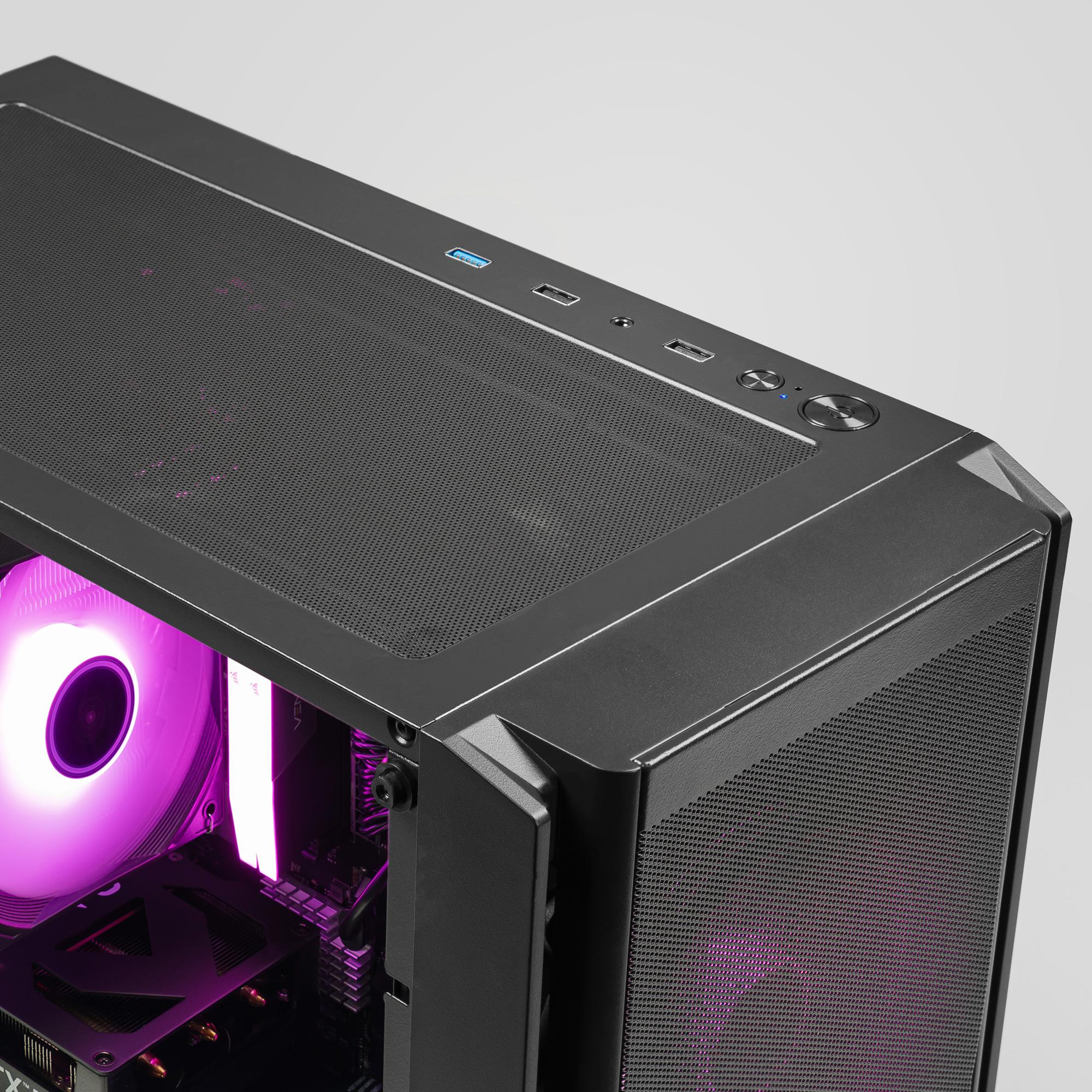 A large main feature product image of PLE Flow RTX 5060 Prebuilt Ready To Go Gaming PC