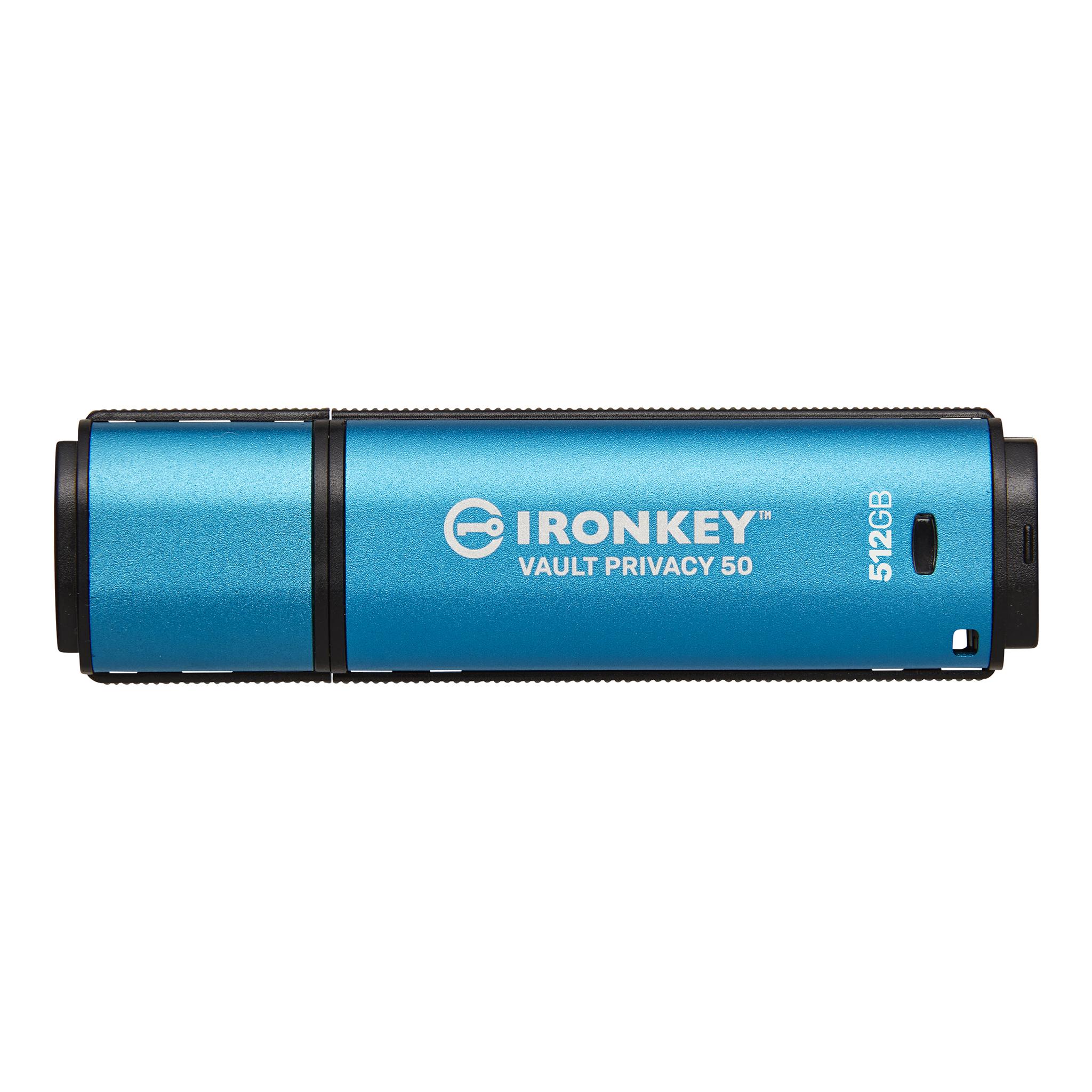 A large main feature product image of Kingston IronKey Vault Privacy 50 Series USB 3.2 Type A Flash Drive - 512GB