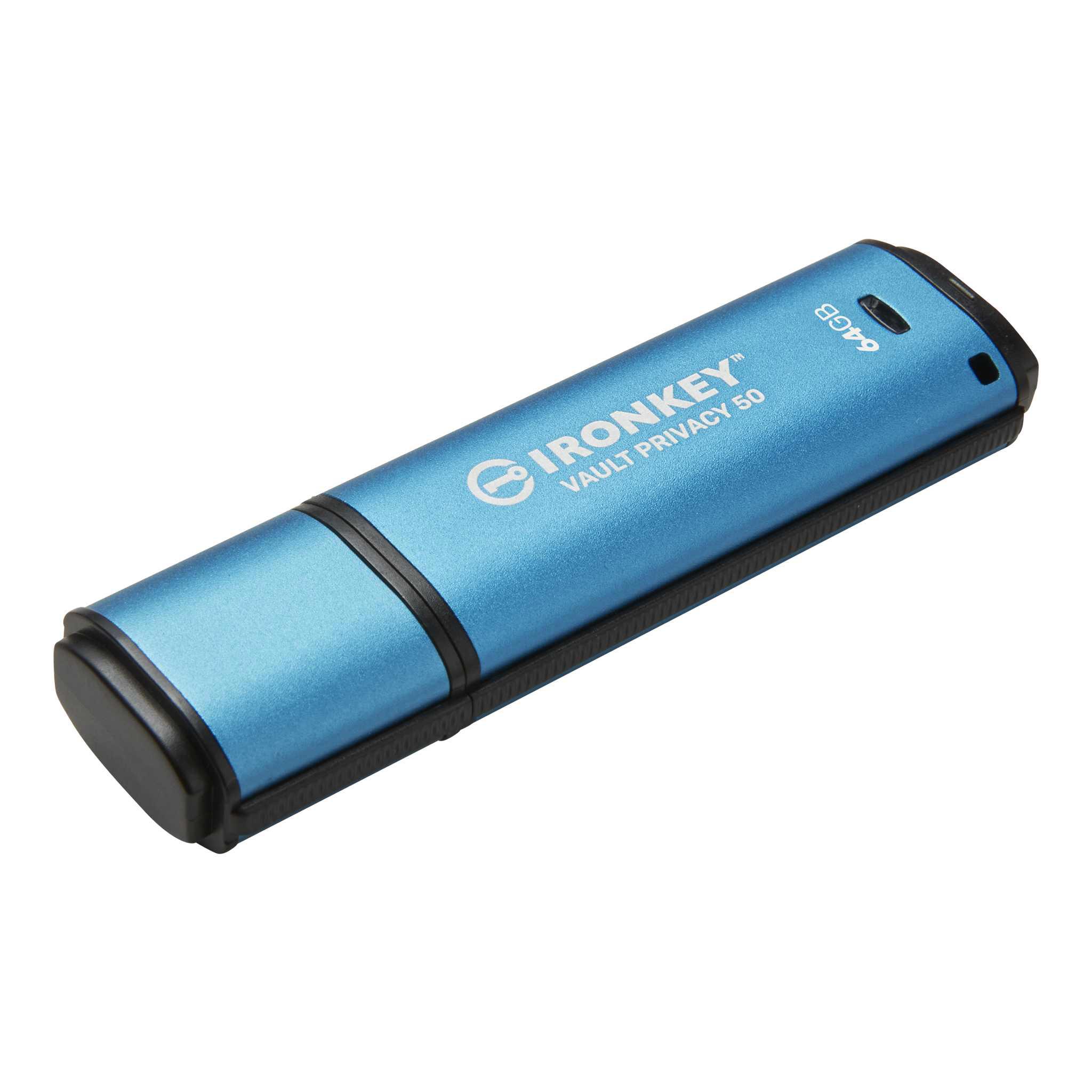 A large main feature product image of Kingston IronKey Vault Privacy 50 Series USB 3.2 Type A Flash Drive - 64GB