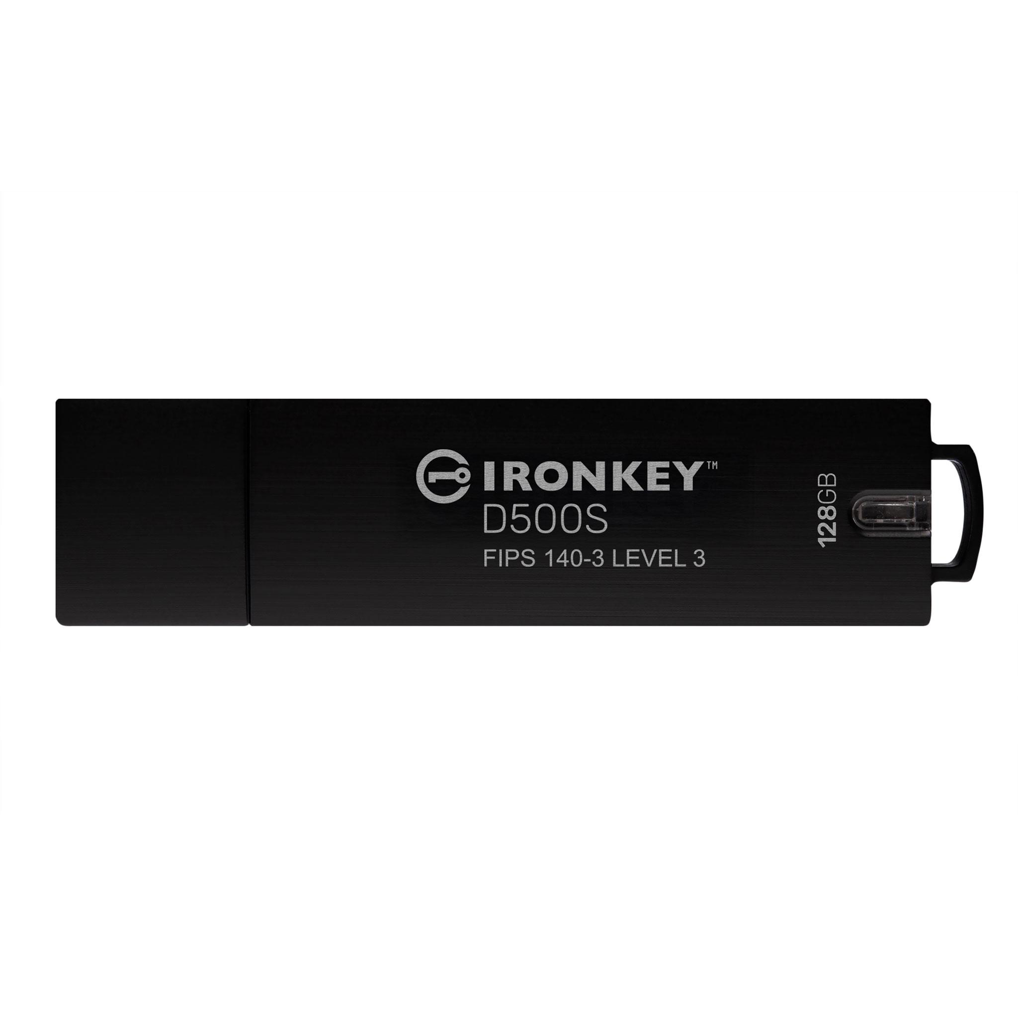 A large main feature product image of Kingston IronKey D500S USB 3.2 Type A Rugged Flash Drive - 128GB