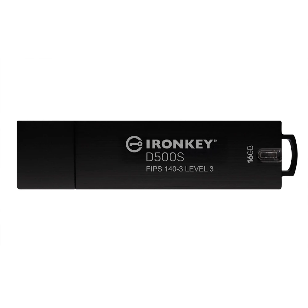 A large main feature product image of Kingston IronKey D500S USB 3.2 Type A Rugged Flash Drive - 16GB