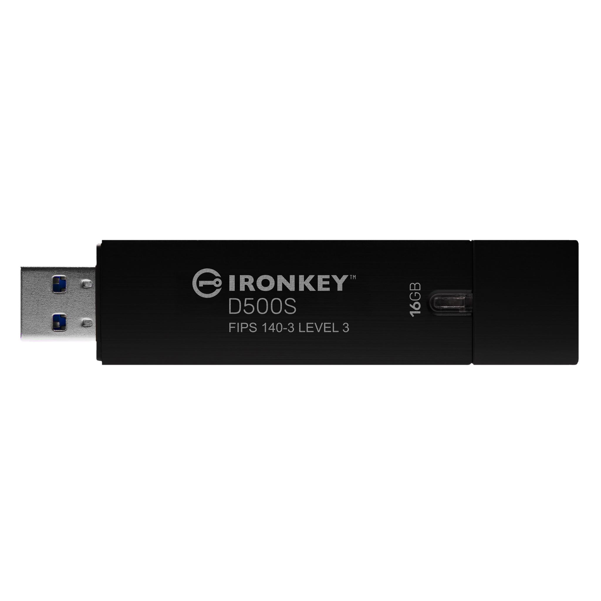 A large main feature product image of Kingston IronKey D500S USB 3.2 Type A Rugged Flash Drive - 16GB