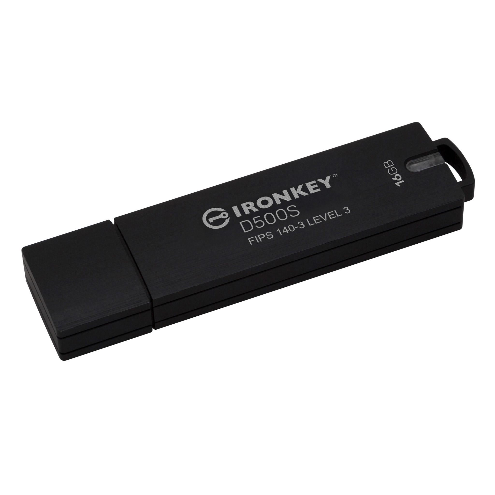 A large main feature product image of Kingston IronKey D500S USB 3.2 Type A Rugged Flash Drive - 16GB