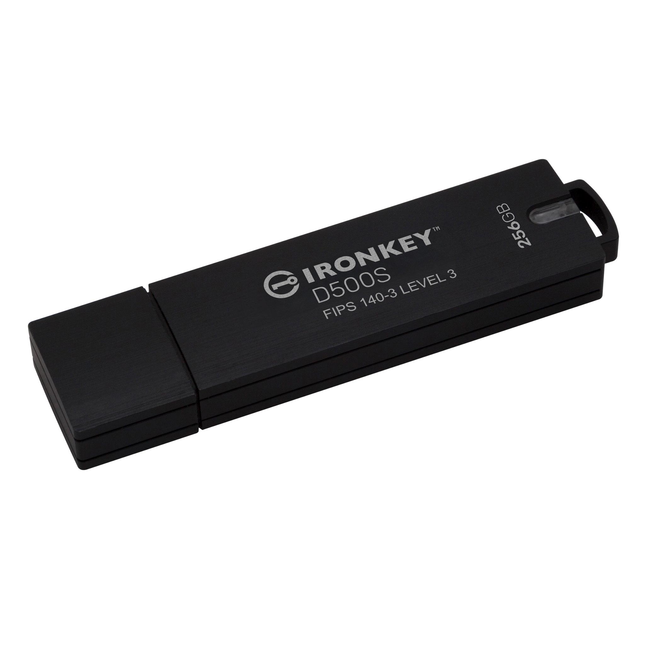 A large main feature product image of Kingston IronKey D500S USB 3.2 Type A Rugged Flash Drive - 256GB