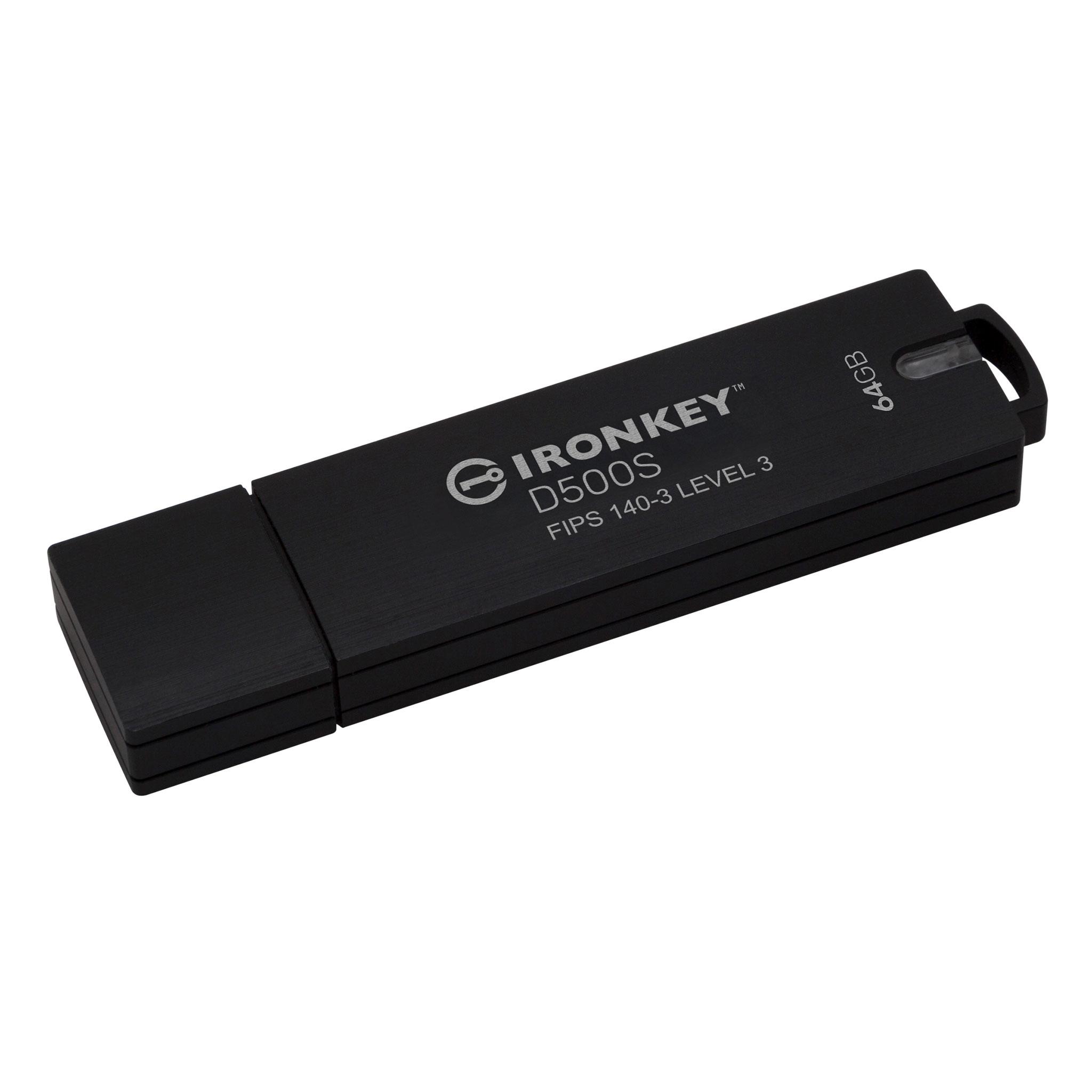 A large main feature product image of Kingston IronKey D500S USB 3.2 Type A Rugged Flash Drive - 64GB