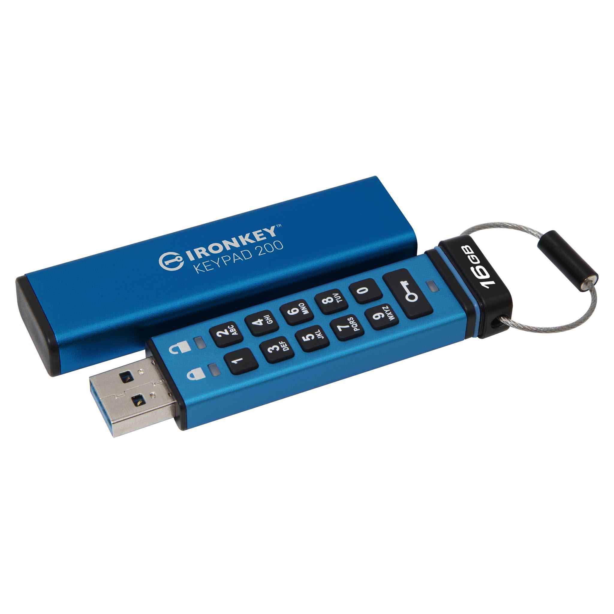 A large main feature product image of Kingston IronKey Keypad 200 USB 3.2 Type A Flash Drive - 16GB