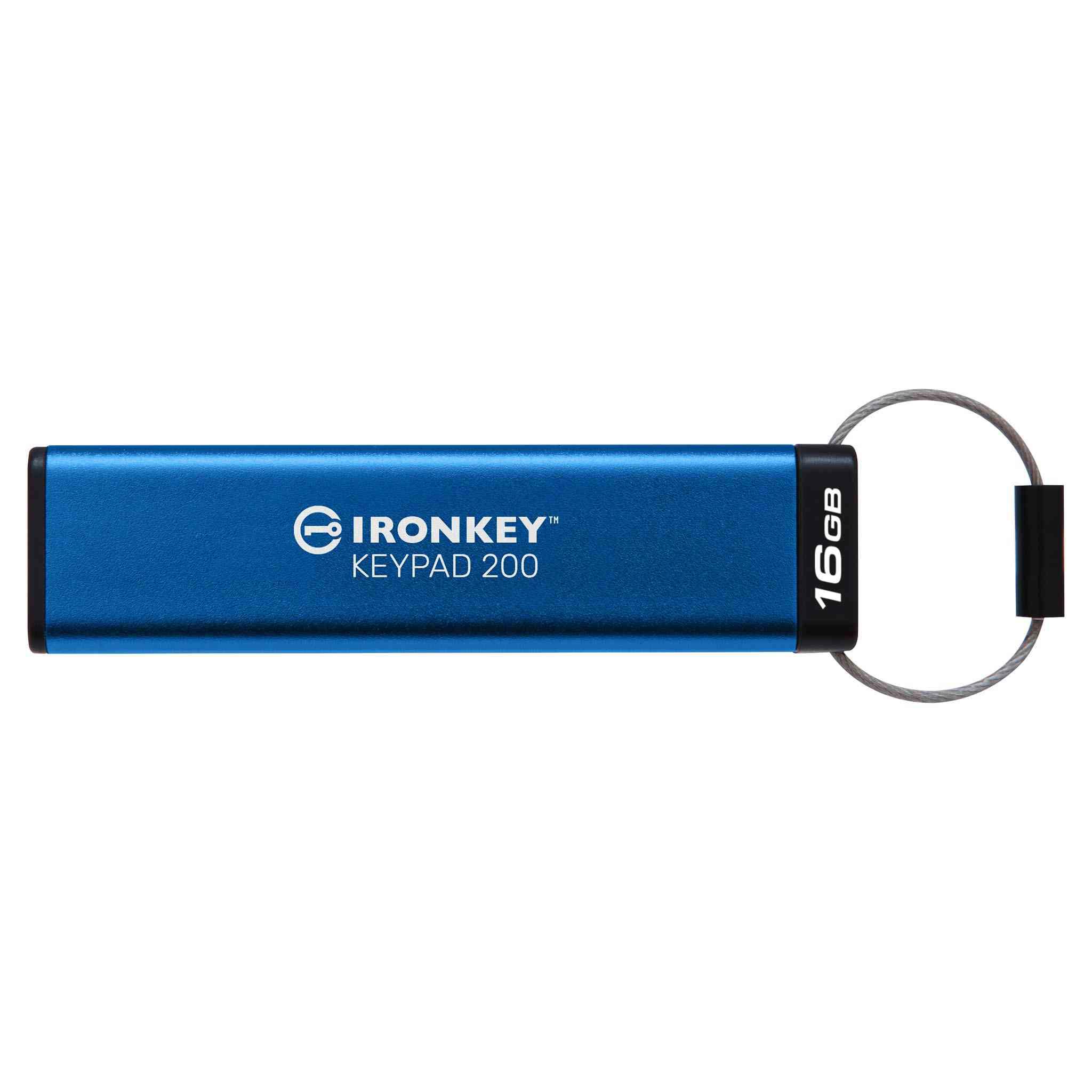 A large main feature product image of Kingston IronKey Keypad 200 USB 3.2 Type A Flash Drive - 16GB