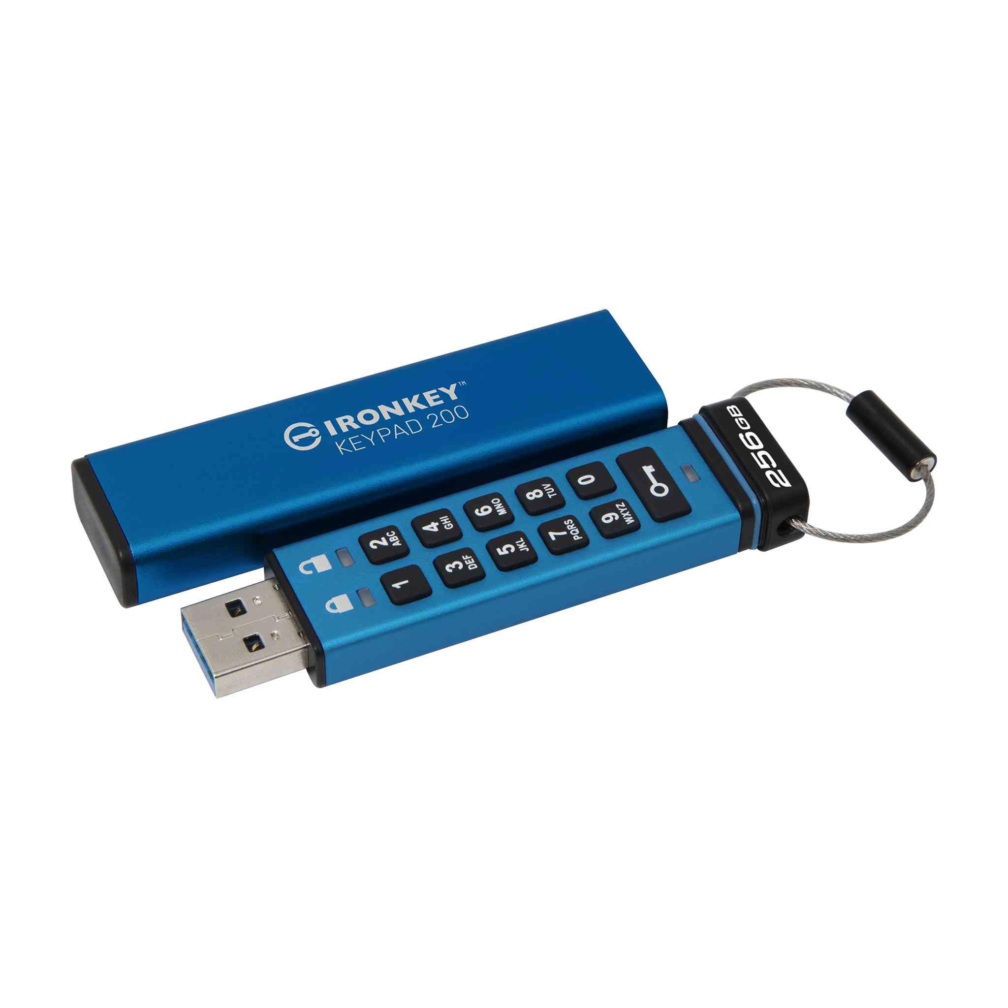 A large main feature product image of Kingston IronKey Keypad 200 USB 3.2 Type A Flash Drive - 256GB