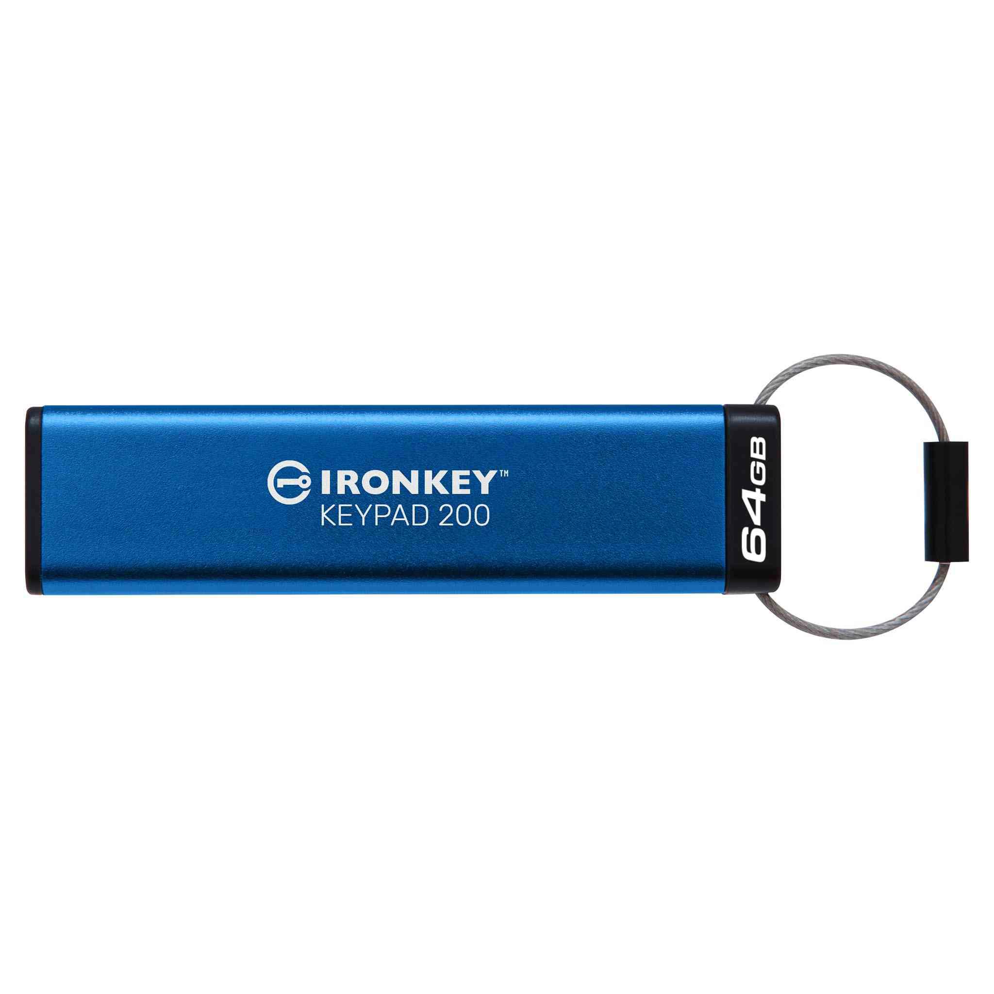 A large main feature product image of Kingston IronKey Keypad 200 USB 3.2 Type A Flash Drive - 64GB
