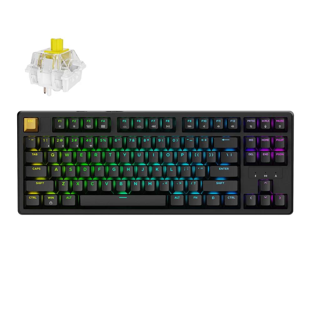 A large main feature product image of Keychron J4 QMK Wireless RGB Mechanical Keyboard - Black (Banana Switch)