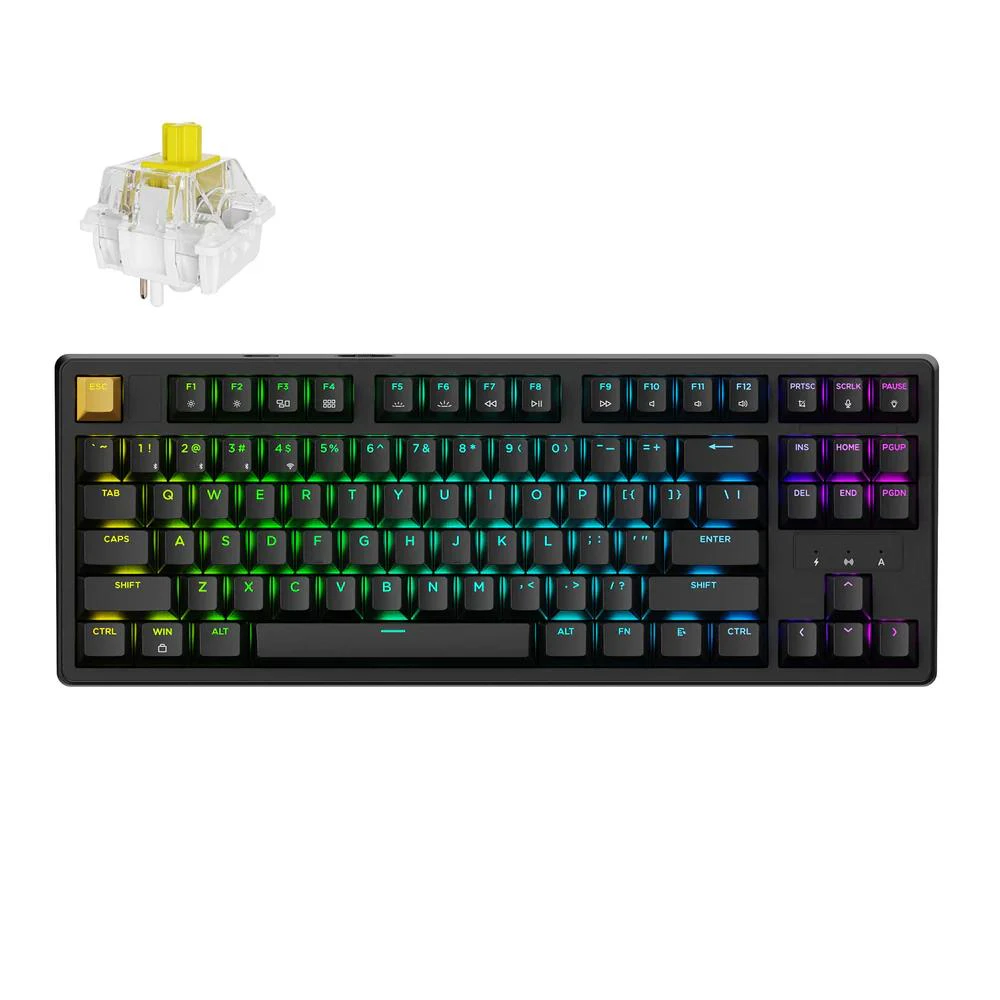 Keychron J4 QMK Wireless RGB Mechanical Keyboard - Black (Banana Switch)