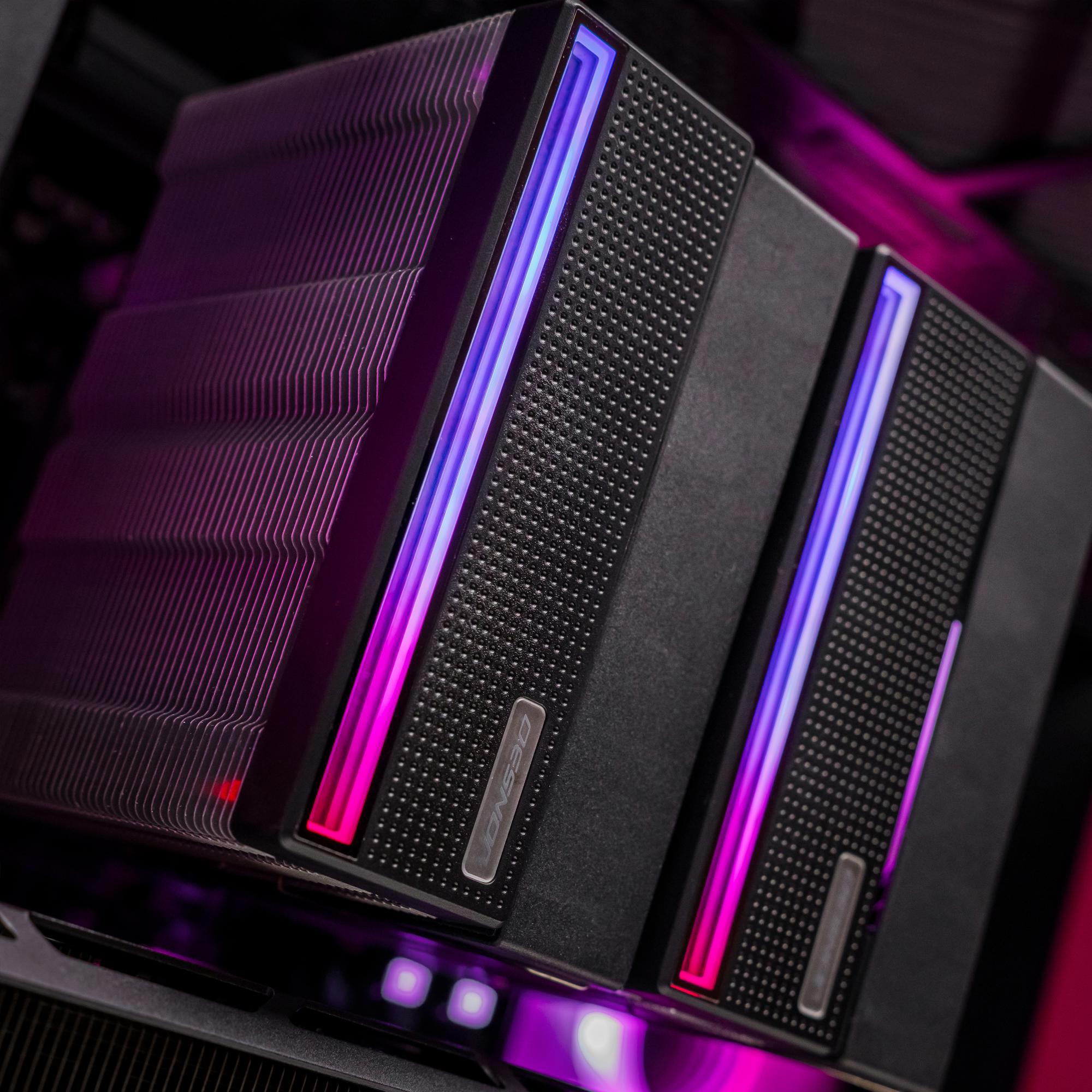 A large main feature product image of PLE Quantum RTX 5090 Prebuilt Ready To Go Gaming PC