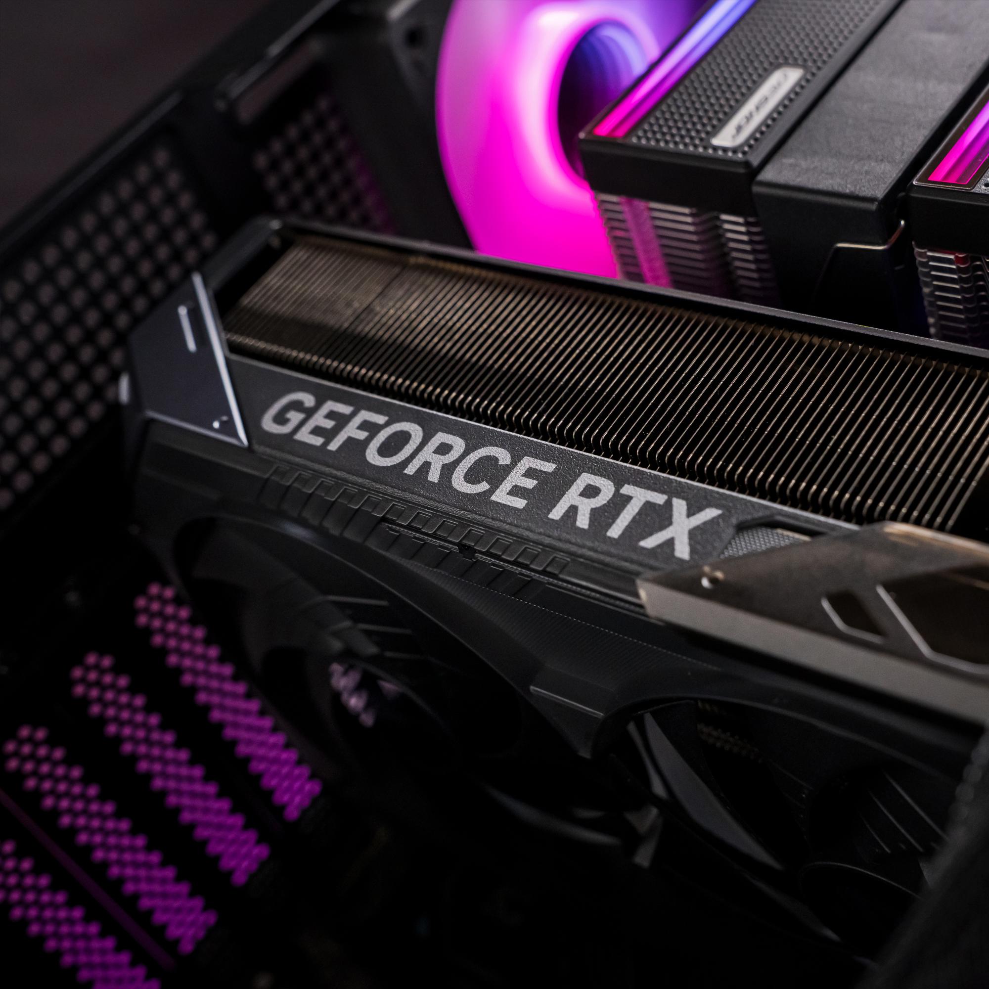 A large main feature product image of PLE Quantum RTX 5090 Prebuilt Ready To Go Gaming PC