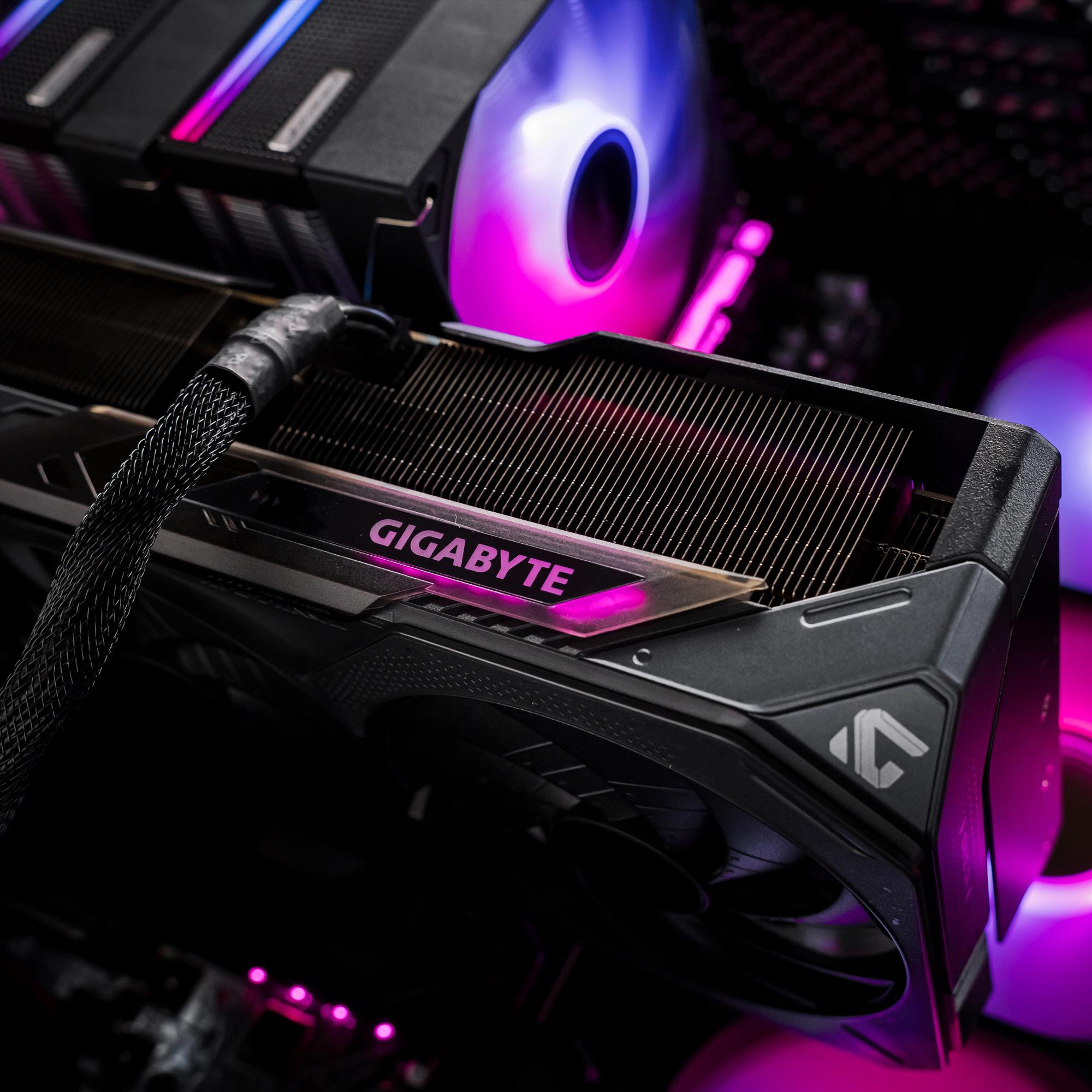 A large main feature product image of PLE Quantum RTX 5090 Prebuilt Ready To Go Gaming PC