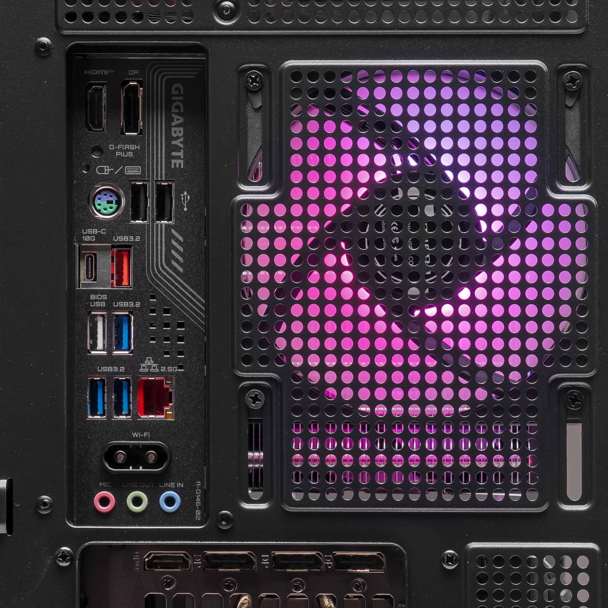 A large main feature product image of PLE Quantum RTX 5090 Prebuilt Ready To Go Gaming PC