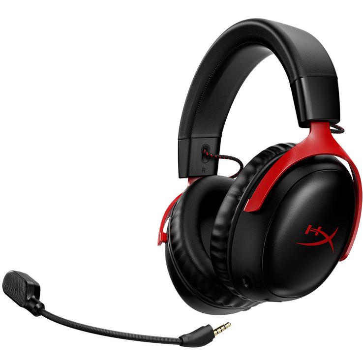 A large main feature product image of EX-DEMO HyperX Cloud III - Wireless Gaming Headset (Red)