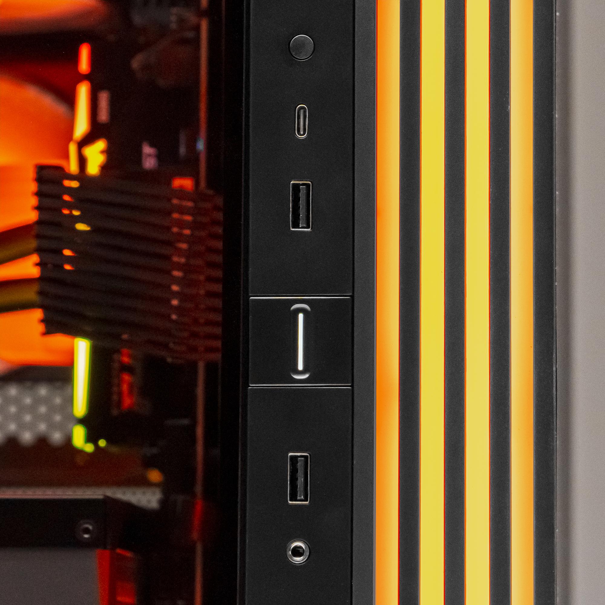 A large main feature product image of PLE Nitro RTX 5080 Prebuilt Ready To Go Gaming PC