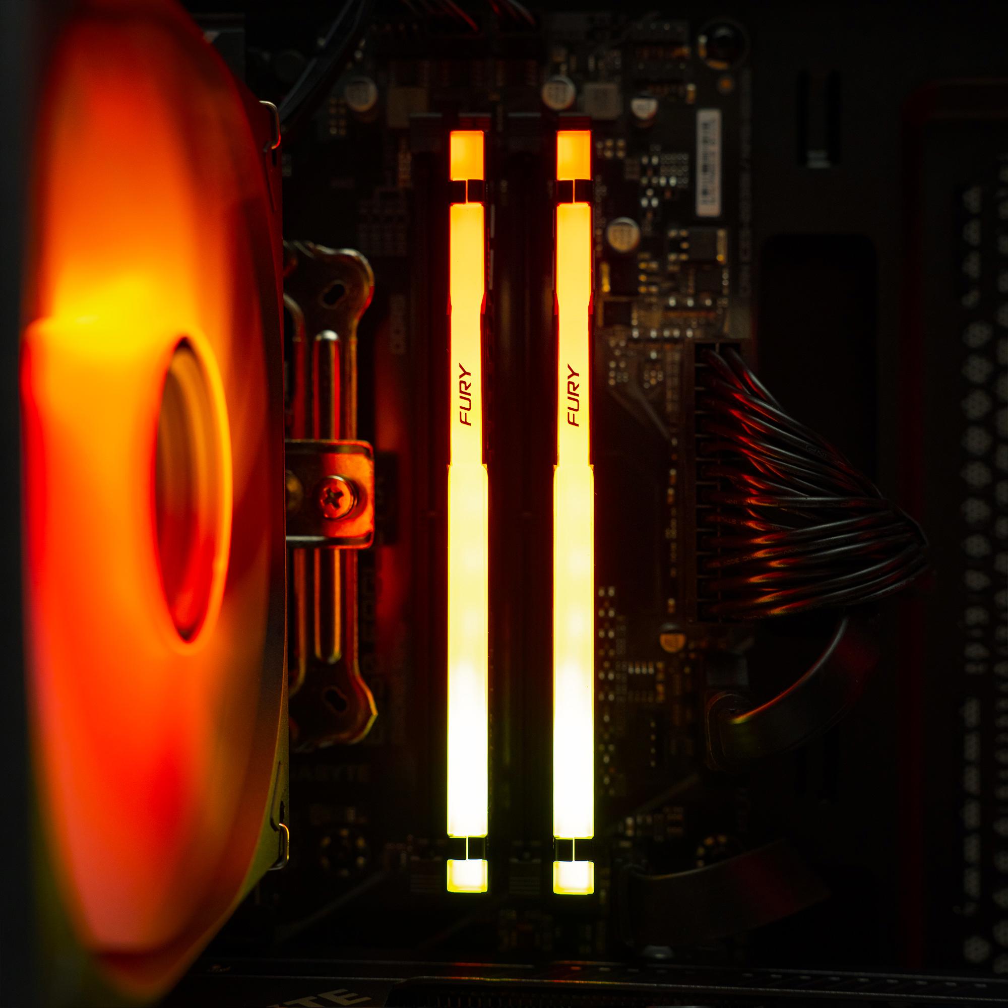 A large main feature product image of PLE Flame RTX 5070 Prebuilt Ready To Go Gaming PC