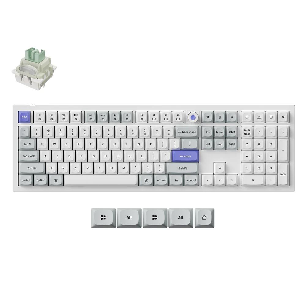 A large main feature product image of Keychron Q6 HE 8K - Fullsize Custom Keyboard - White (Keychron Ultra-Fast Lime Magnetic Switch)