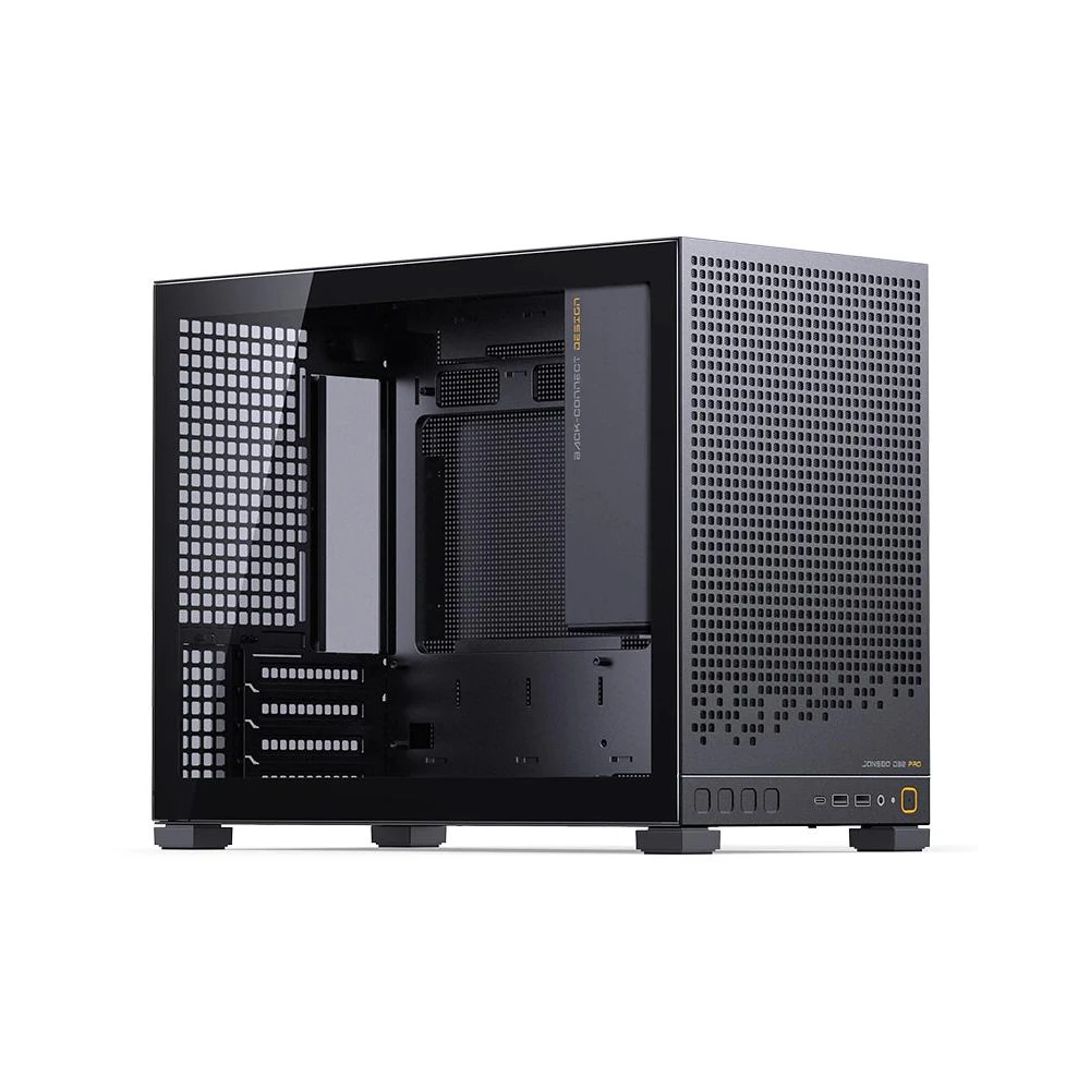 A large main feature product image of EX-DEMO Jonsbo D32 PRO Glass 24L Compact mATX Case (Black)