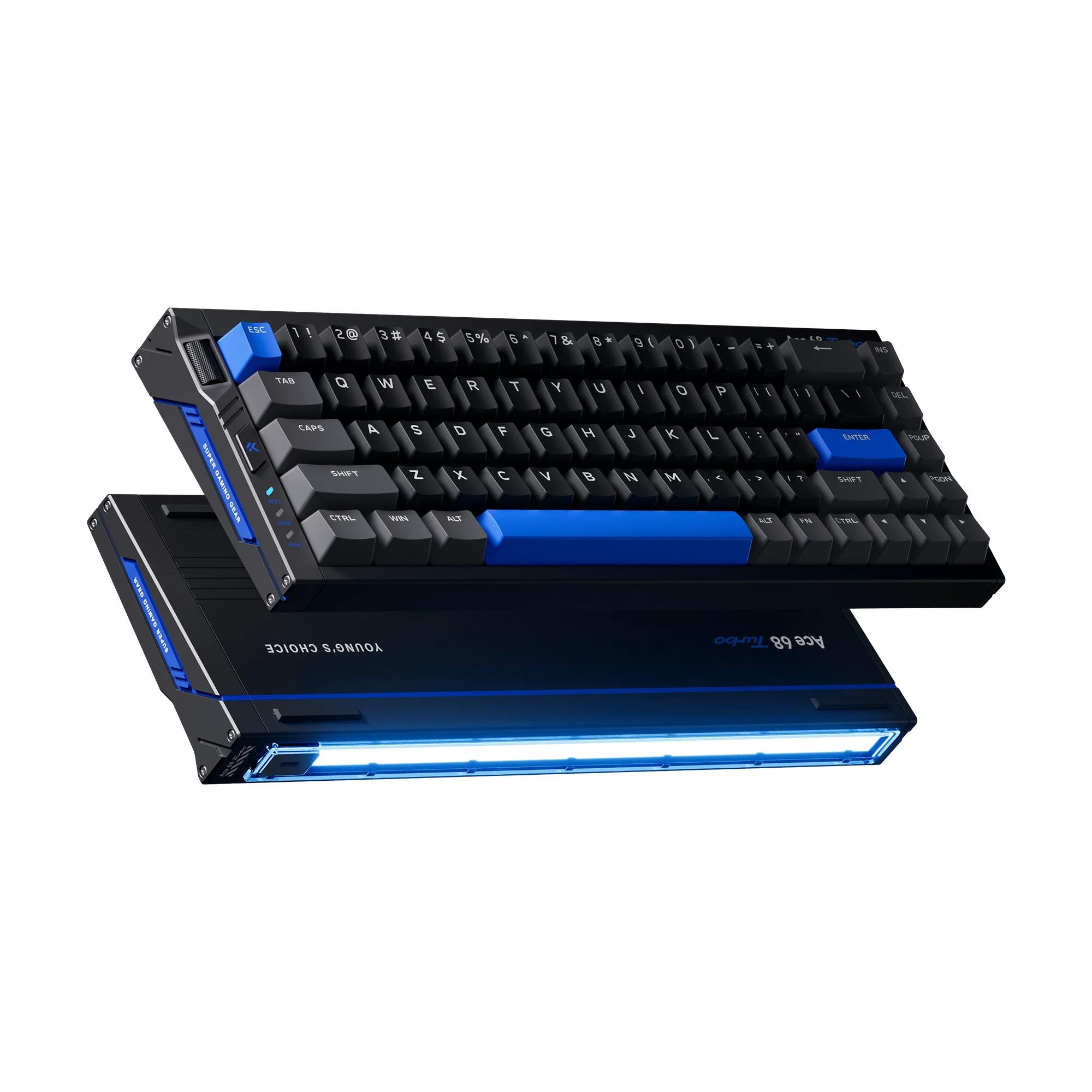 A large main feature product image of MCHOSE Ace 68 Turbo 16K Full-Aluminium Esports Wired Hall Effect Keyboard - Cyber Black (Mount Tai Magnetic Switch GT)