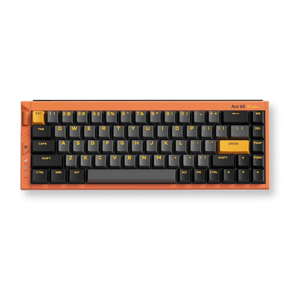 A large main feature product image of MCHOSE Ace 68 Turbo 16K Full-Aluminium Esports Wired Hall Effect Keyboard - Galaxy Orange (Mount Tai Magnetic Switch GT)