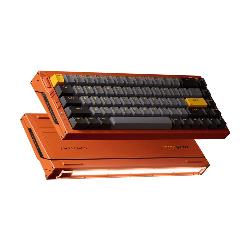 A large main feature product image of MCHOSE Ace 68 Turbo 16K Full-Aluminium Esports Wired Hall Effect Keyboard - Galaxy Orange (Mount Tai Magnetic Switch GT)