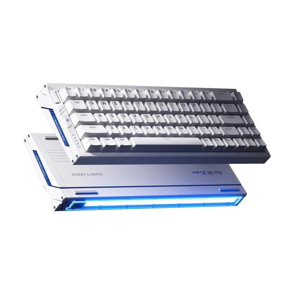 A large main feature product image of MCHOSE Ace 68 Turbo 16K Full-Aluminium Esports Wired Hall Effect Keyboard - Nova White (Mount Tai Magnetic Switch GT)