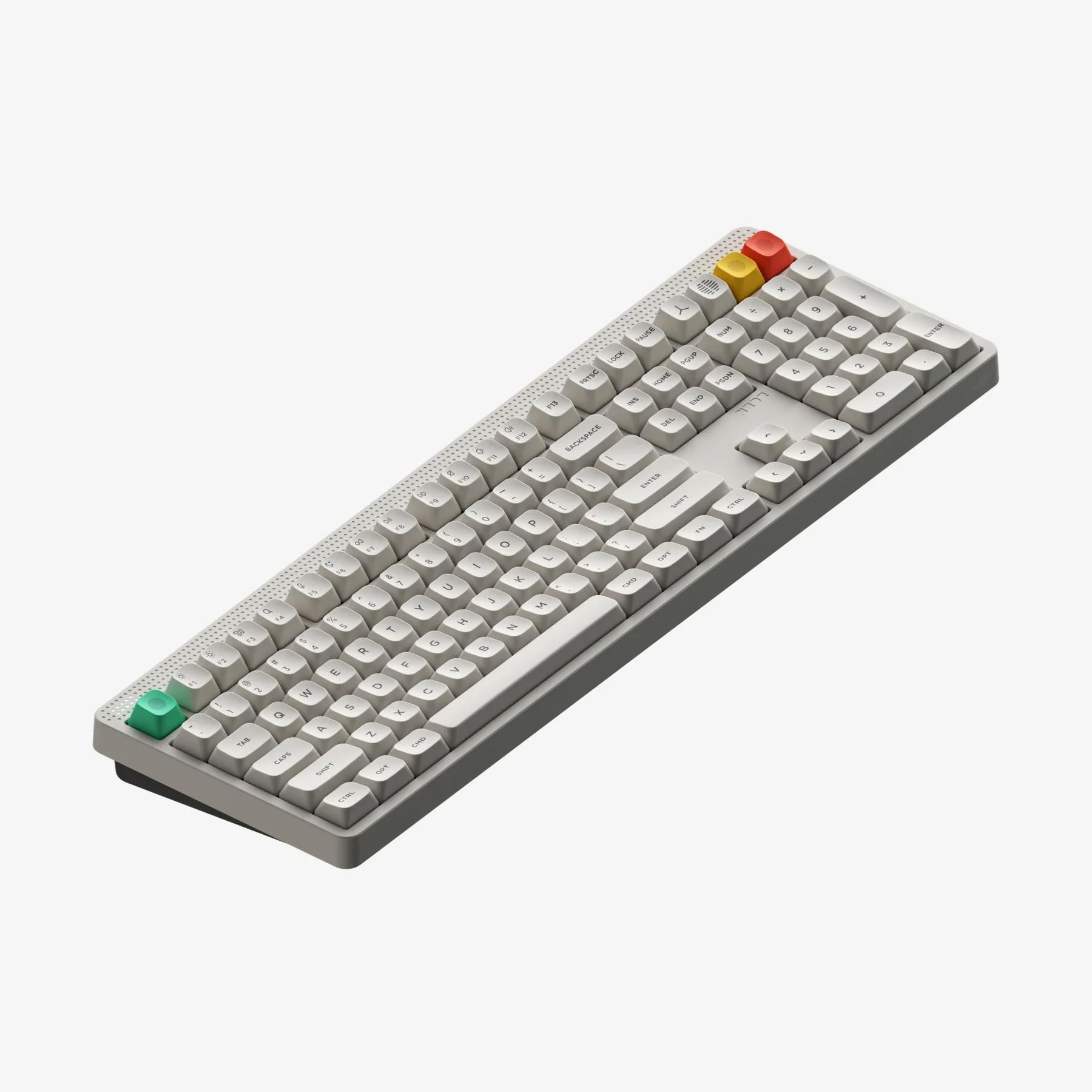 A large main feature product image of NuPhy Node100 High-Profile Wireless Mechanical Keyboard - Lunar White (Blush Max Switch)