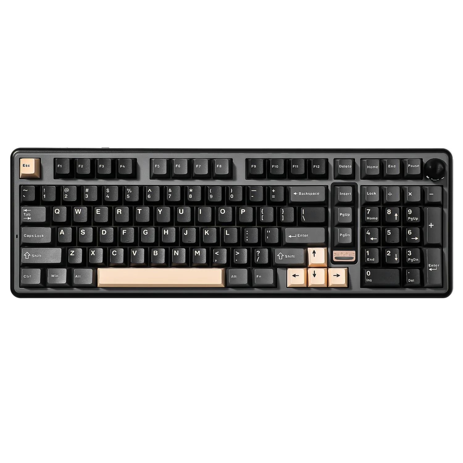 A large main feature product image of YUNZII B98 PRO QMK/VIA Hot-Swap Wireless Mechanical Keyboard - Black (Candy Linear Switch)