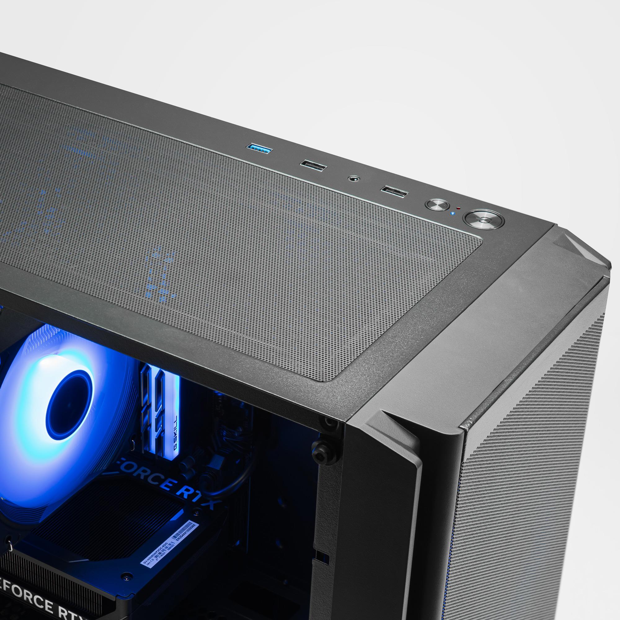 A large main feature product image of PLE Ace RTX 5060 Prebuilt Ready To Go Gaming PC