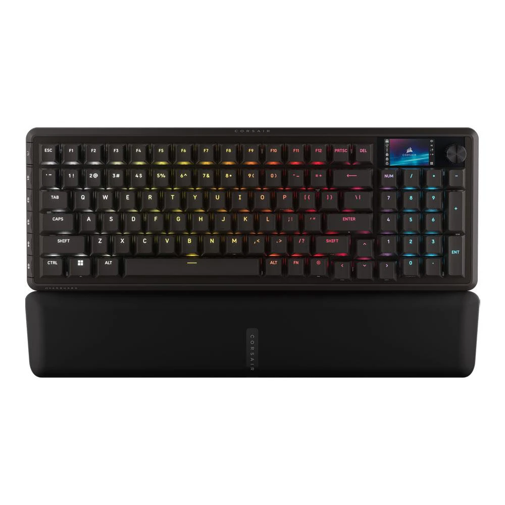 A large main feature product image of EX-DEMO Corsair VANGUARD PRO 96 MGX RGB Mechanical Gaming Keyboard - Black (MGX Hyperdrive)