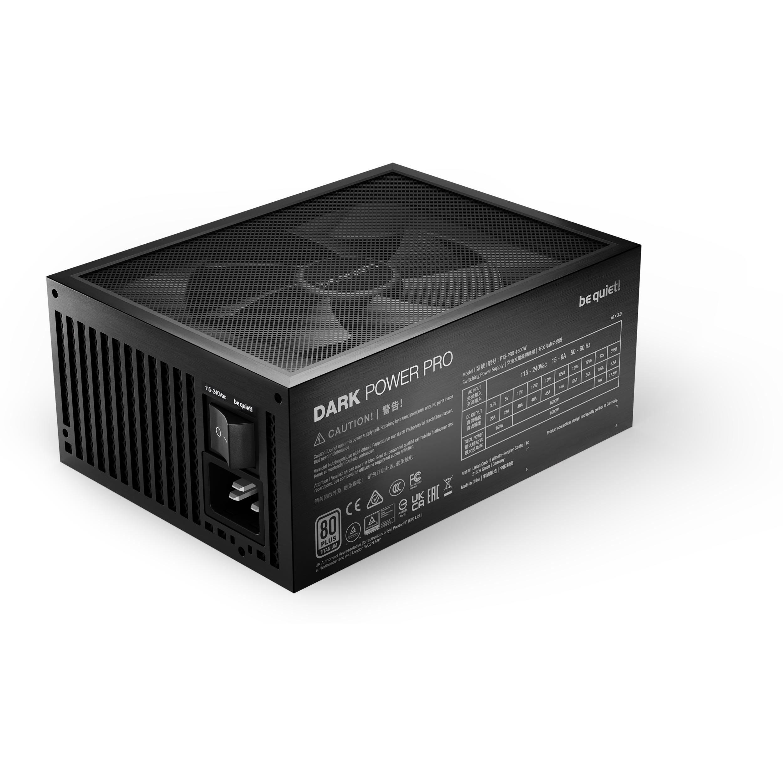 A large main feature product image of EX-DEMO be quiet! DARK POWER PRO 13 1600W Titanium PCIe 5.0 ATX Modular PSU