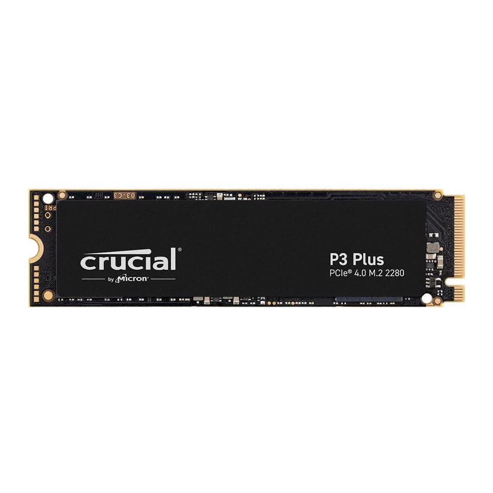 A large main feature product image of EX-DEMO Crucial P3 Plus PCIe Gen4 NVMe M.2 SSD - 4TB