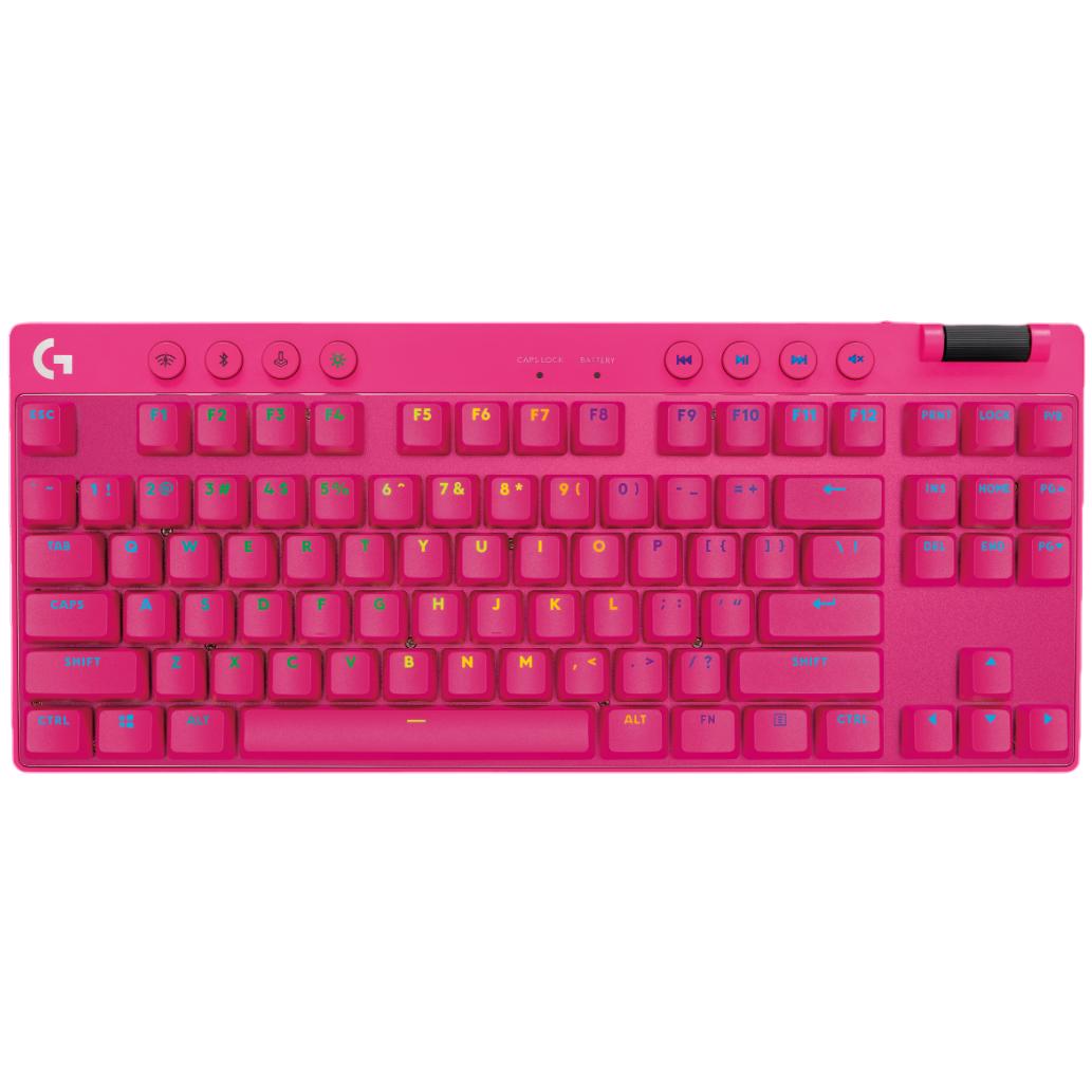 A large main feature product image of EX-DEMO Logitech G PRO X TKL LIGHTSPEED Wireless Mechanical Gaming Keyboard (Magenta)