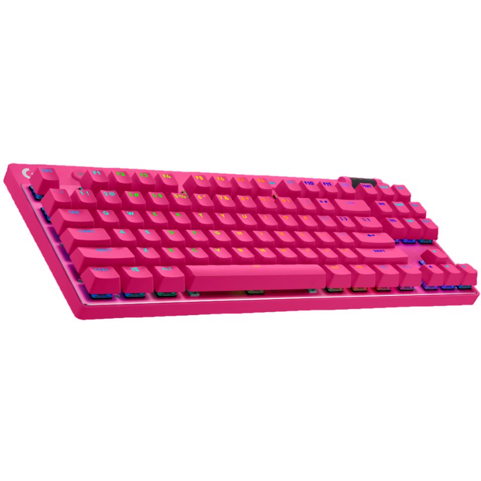 A large main feature product image of EX-DEMO Logitech G PRO X TKL LIGHTSPEED Wireless Mechanical Gaming Keyboard (Magenta)
