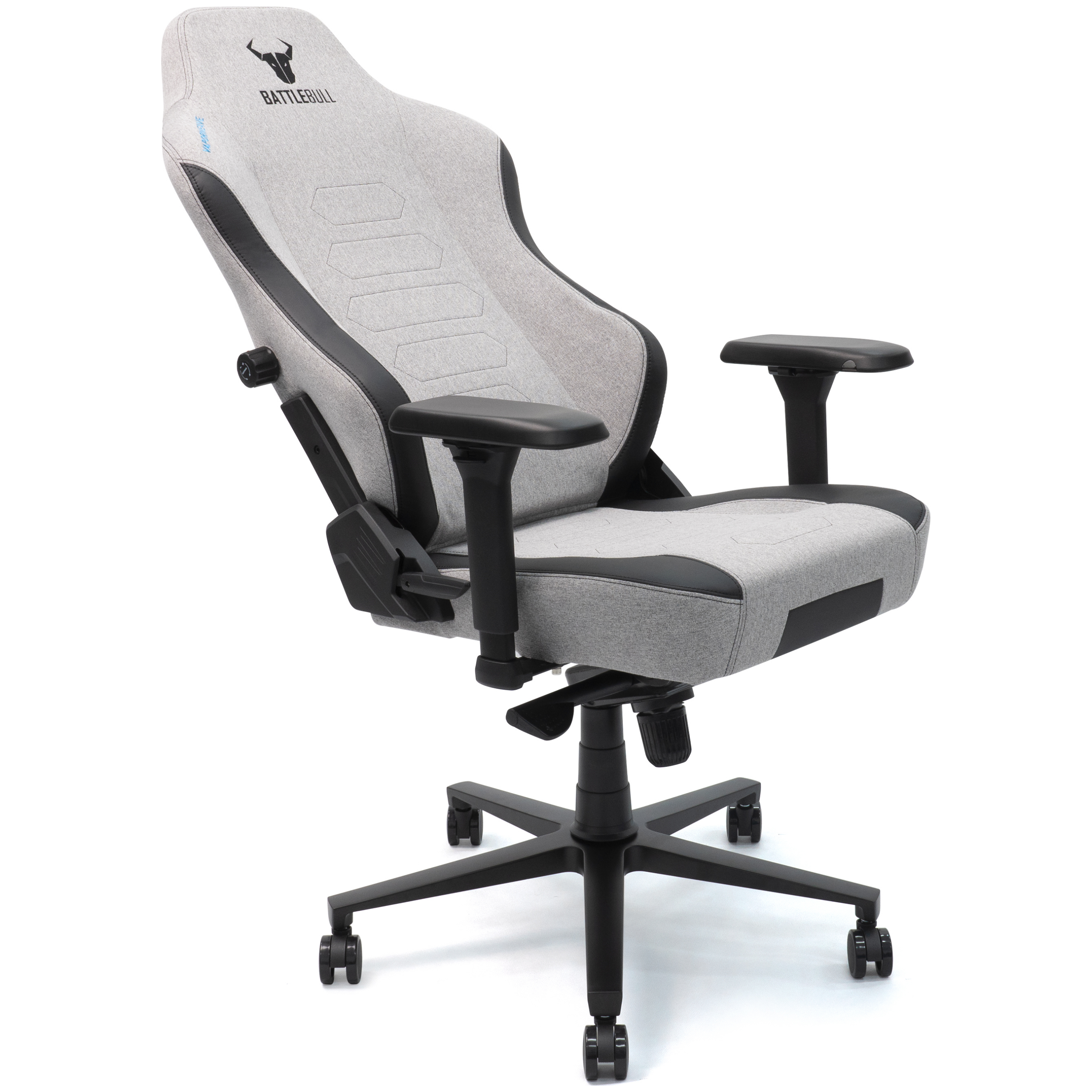 A large main feature product image of EX-DEMO BattleBull Vaporweave 2 Gaming Chair - Grey/Black