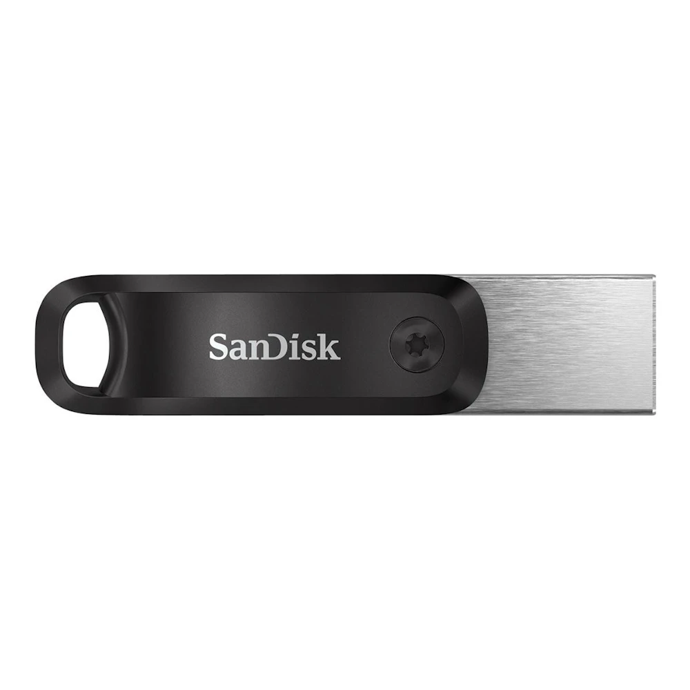 A large main feature product image of SanDisk iXpand Go USB3.0/Lightning Flash Drive - 128GB