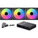 A product image of EX-DEMO Lian Li UNI FAN SL120 Infinity - 120mm Modular Fan 3-Pack w/ Controller (Black)
