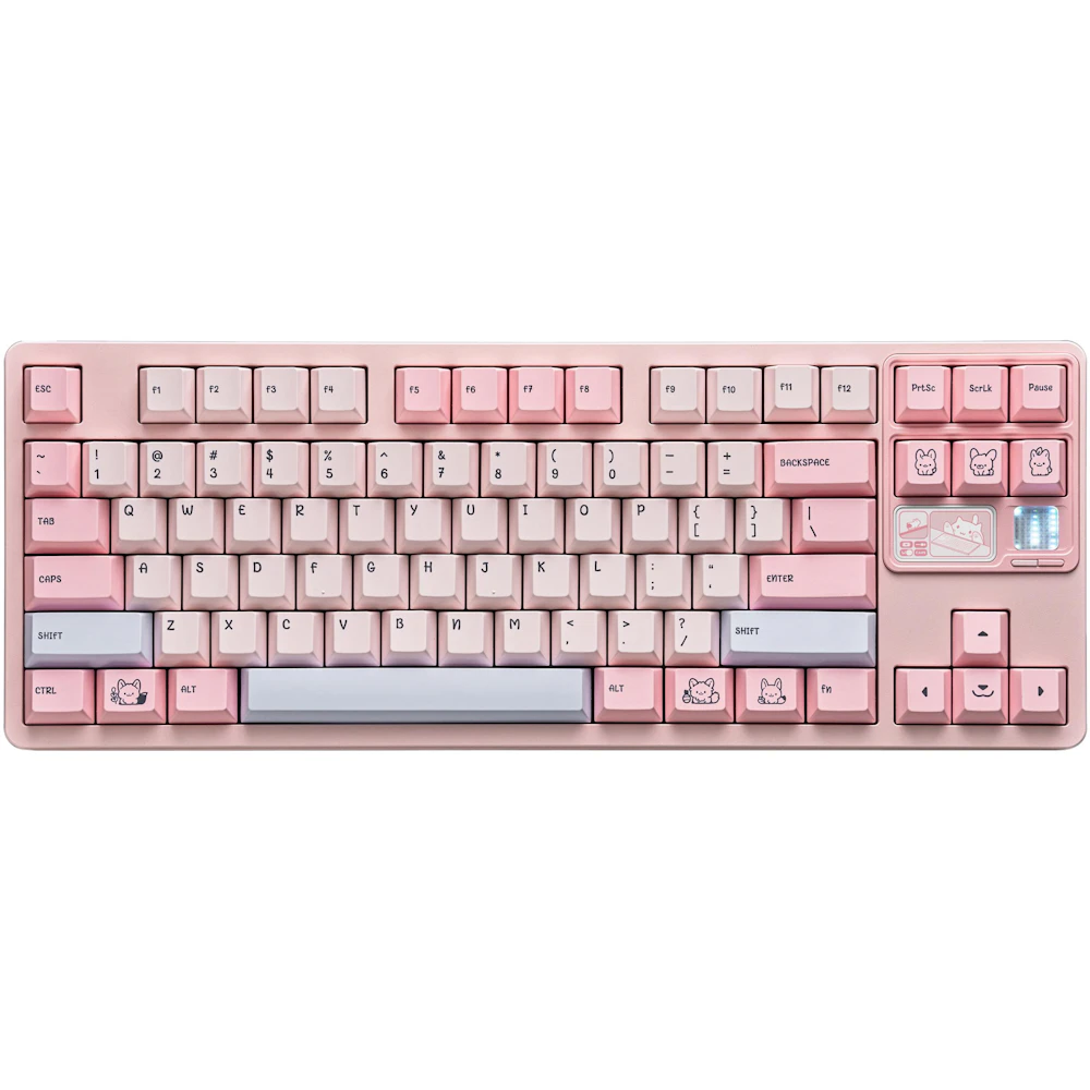 Qwertykeys QK80Mk2 Custom Wireless Mechanical Keyboard - Spray-coated Pink