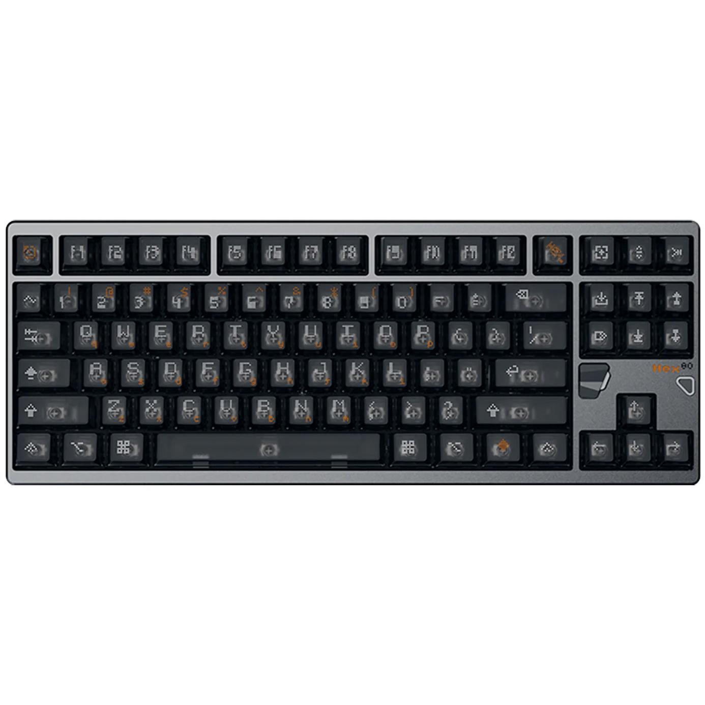 A large main feature product image of Qwertykeys QK & ATK HEX80 8K HE Wired Magnetic Custom Keyboard - Anodized Gray