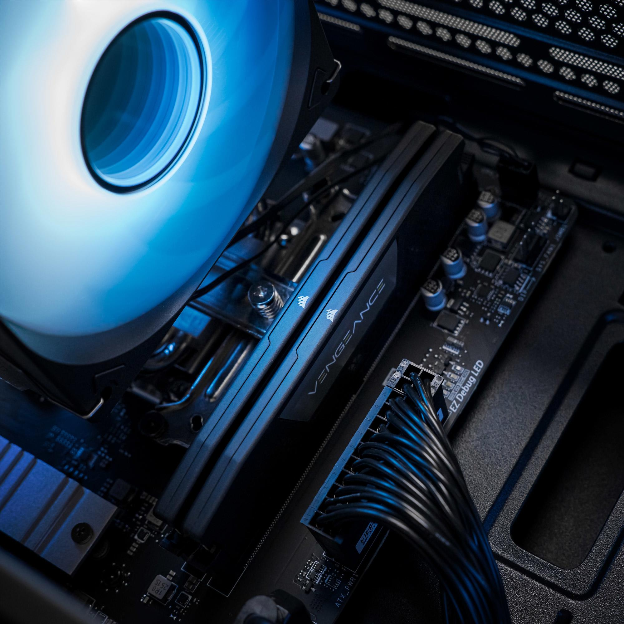 A large main feature product image of EX-DEMO PLE Anchor RTX 5070 Ti Prebuilt Ready To Go Gaming PC