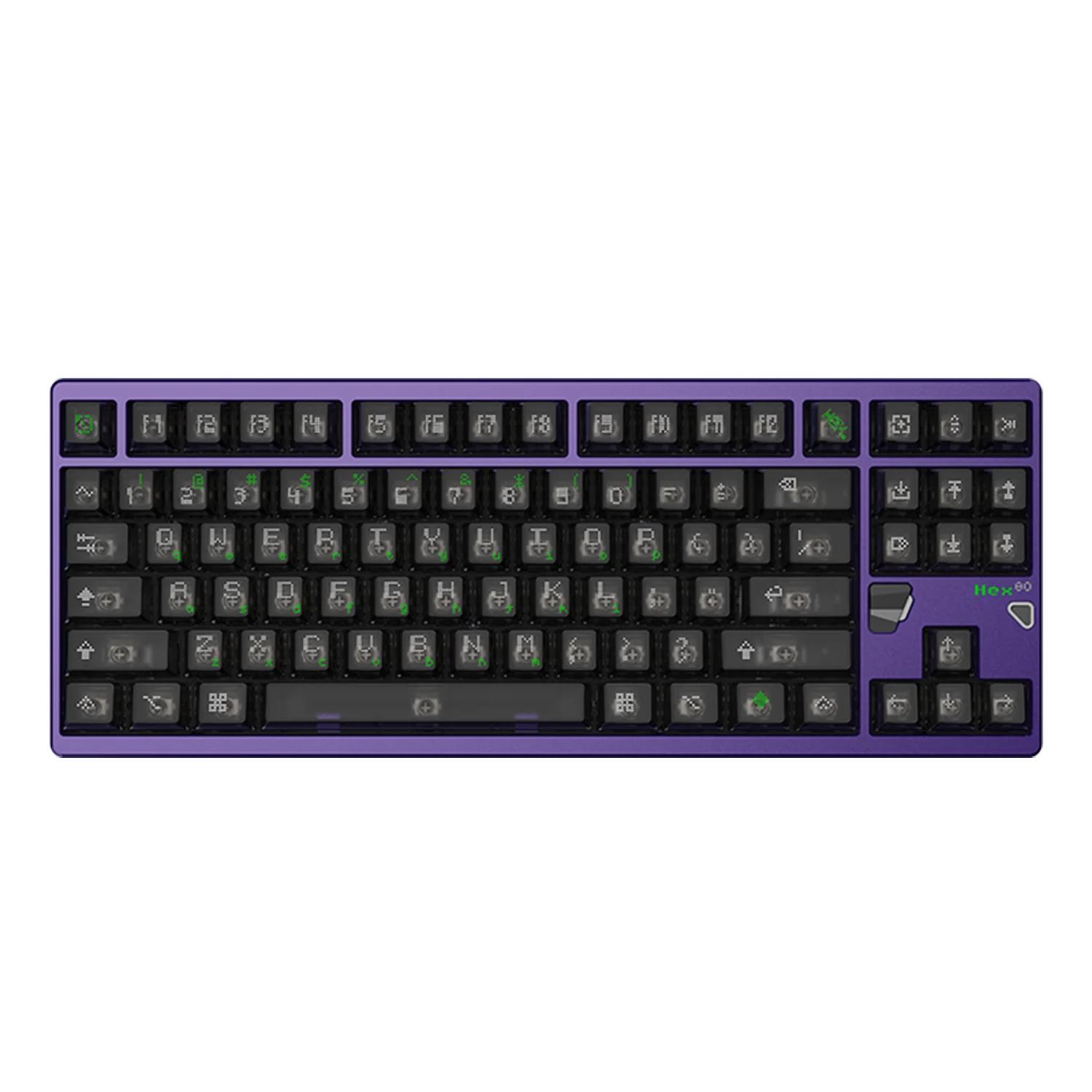 A large main feature product image of Qwertykeys QK & ATK HEX80 8K HE Wired Magnetic Custom Keyboard - Anodized Purple