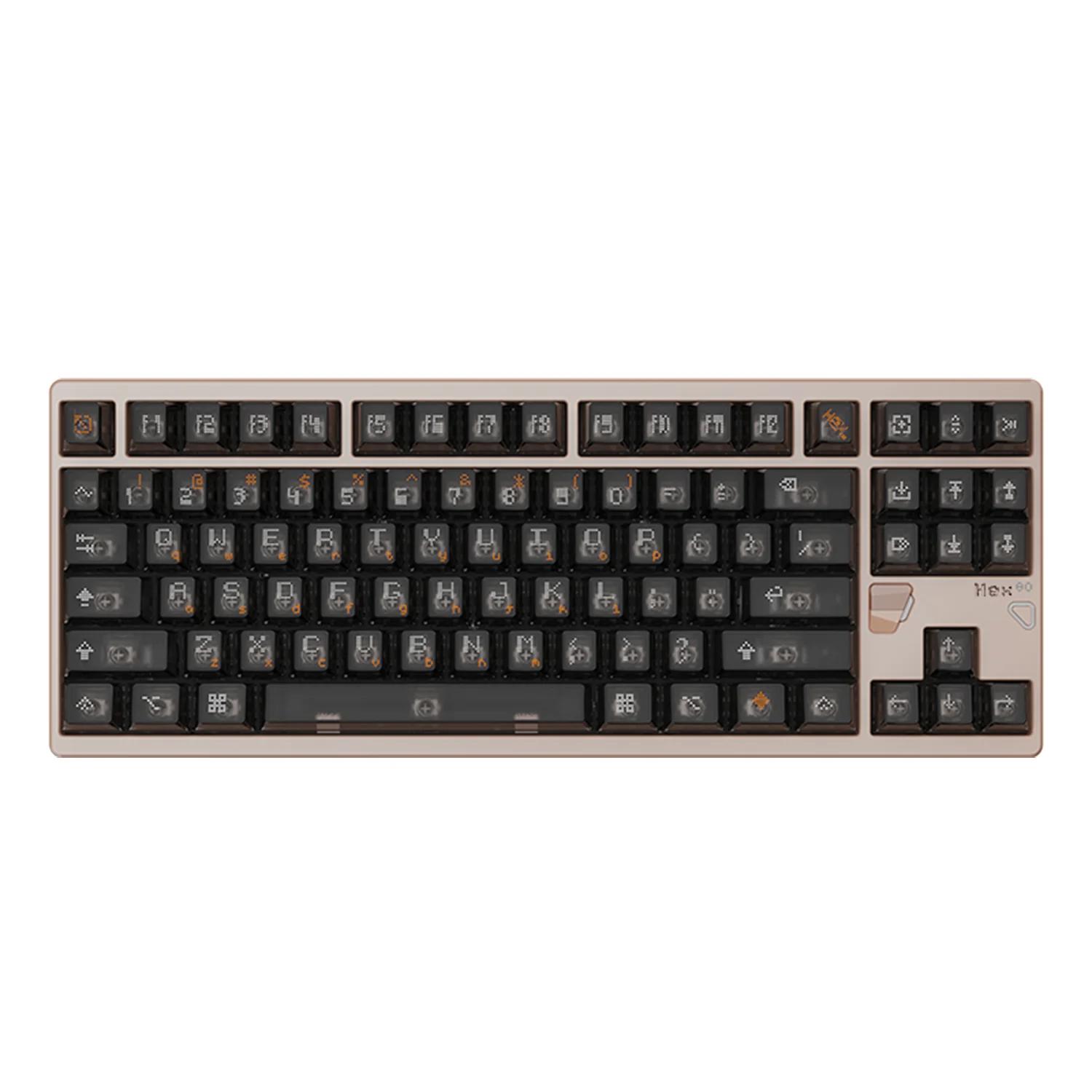 A large main feature product image of Qwertykeys QK & ATK HEX80 8K HE Wired Magnetic Custom Keyboard - Anodized Sandgold